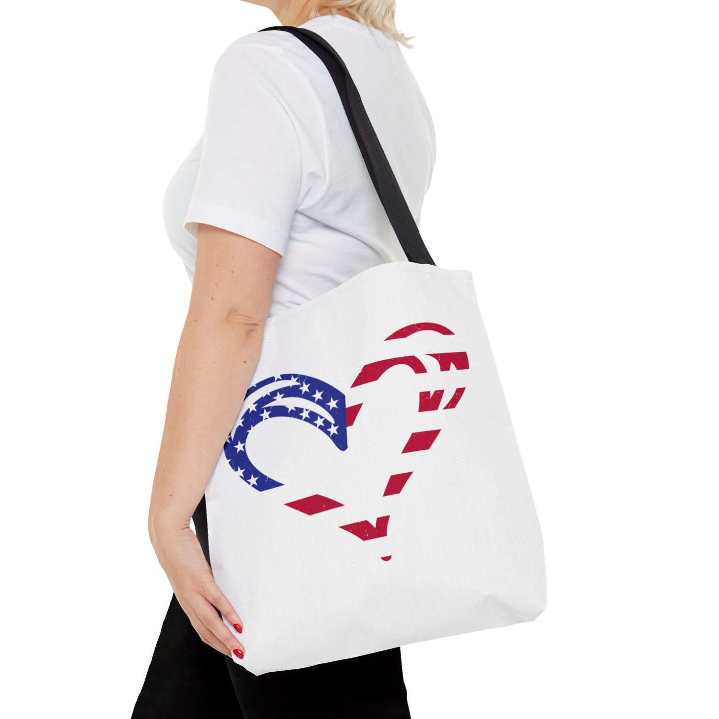 Princess Grace  Patriotic Heart Tote Bag  Ideal for Independence Day and Everyday Use