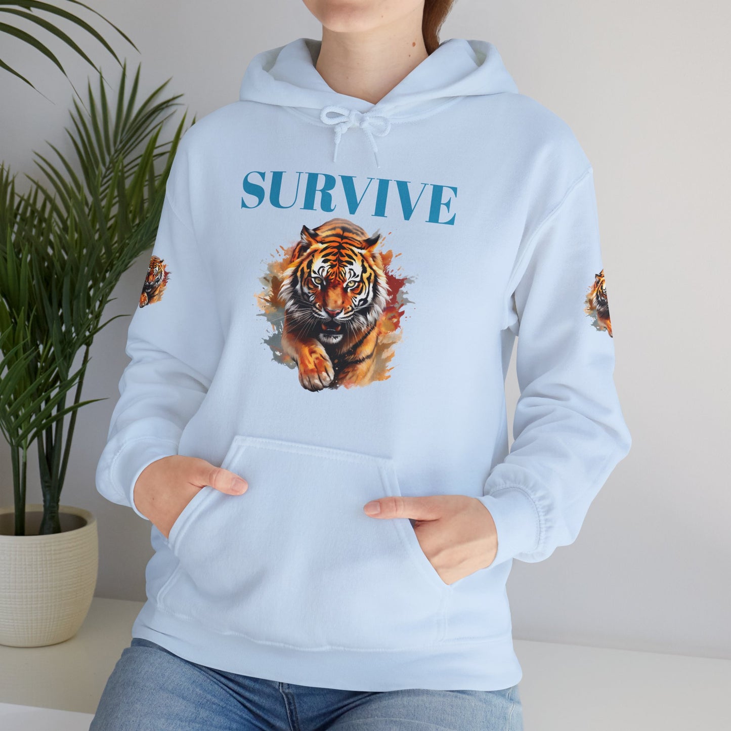 Princess Grace  Survive Tiger Unisex Heavy Blend Hoodie Fierce & Inspirational Sweatshirt