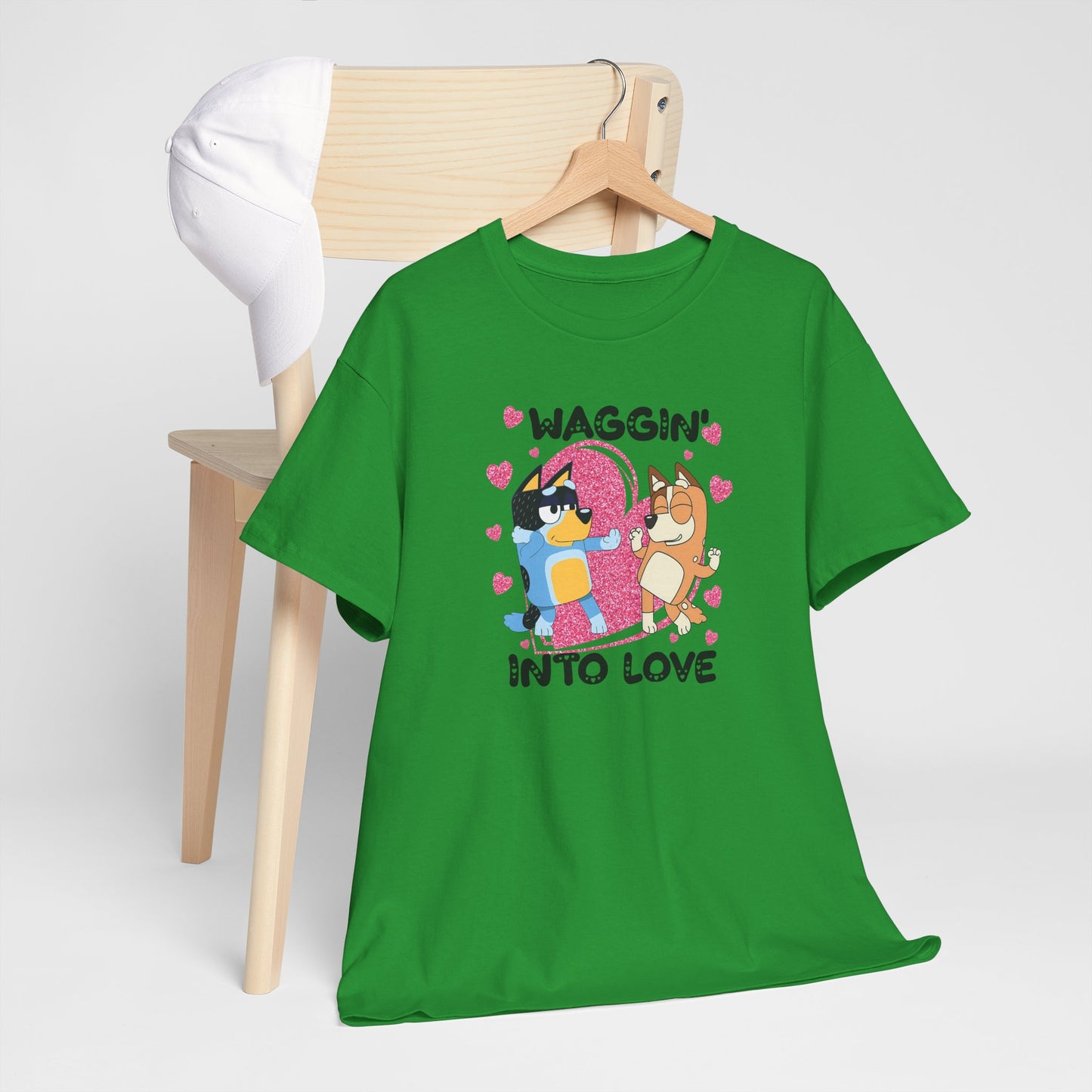 Princess Grace  Bluey  Waggin' Into Love Unisex Heavy Cotton Tee  Cute Pet Themed Shirt for Animal Lovers