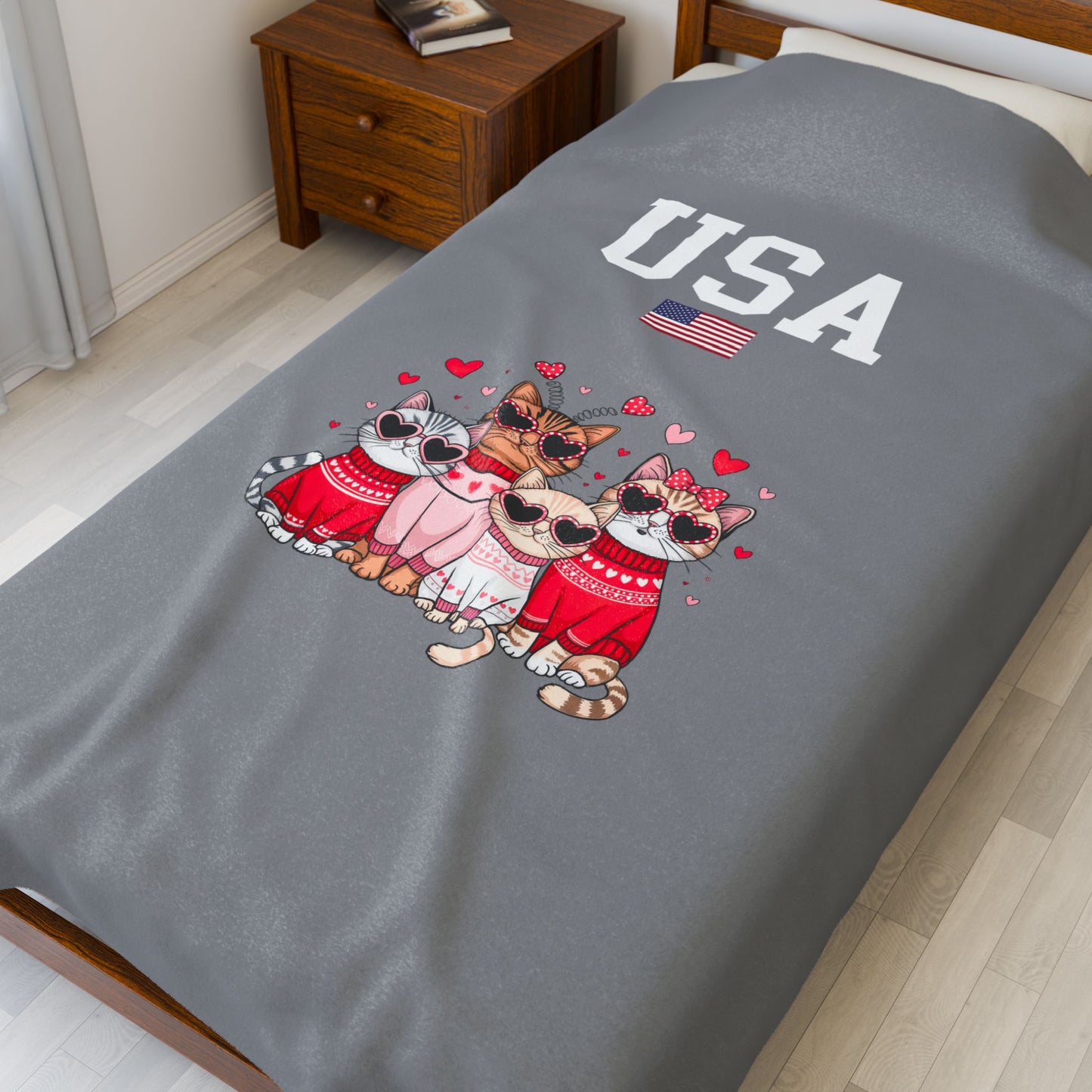 Princess Grace  TEAM USA  Velveteen Plush Blanket