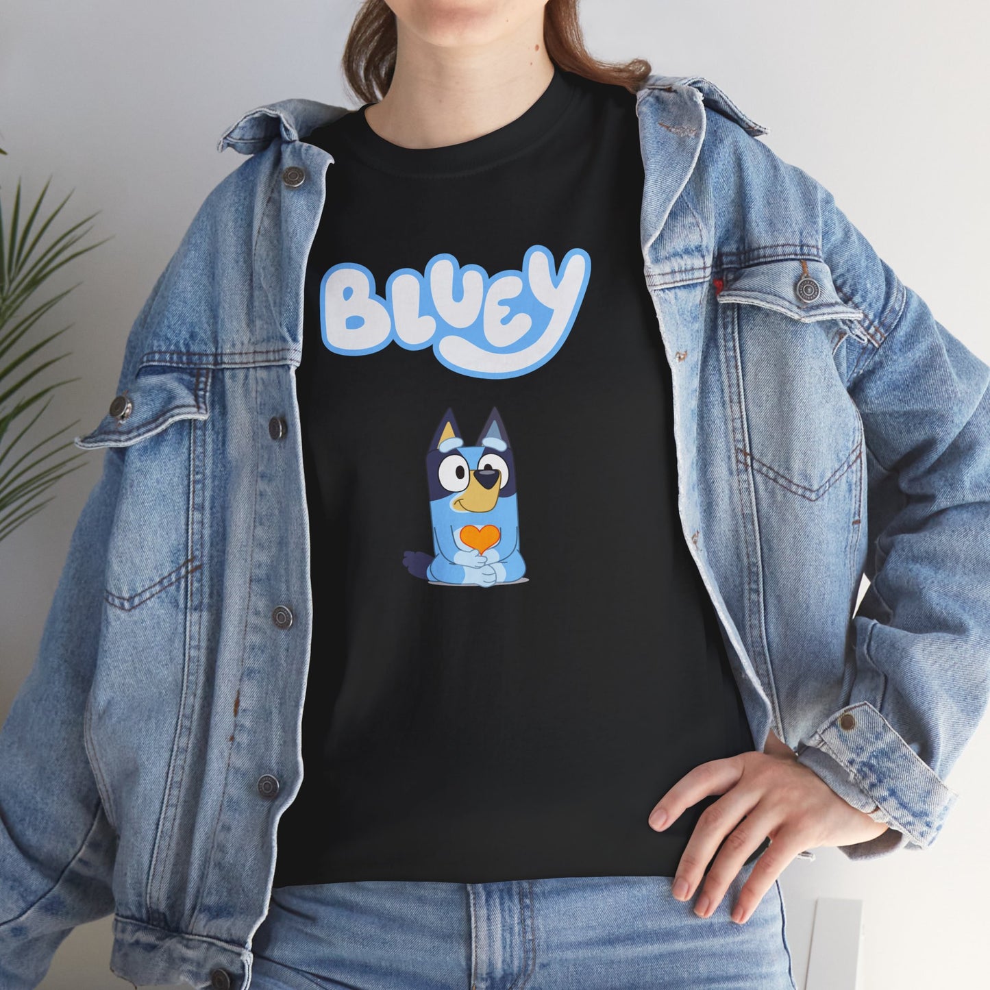 Princess Grace  Bluey Unisex Heavy Cotton Tee  Comfortable Cartoon T-Shirt for Kids and Adults