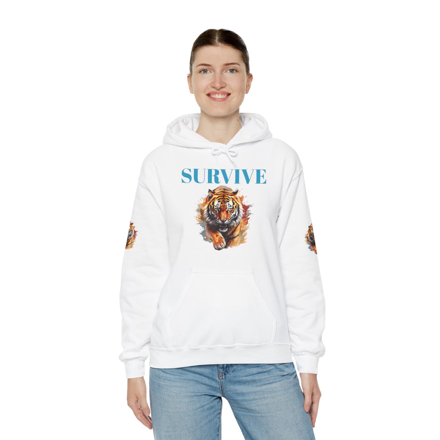 Princess Grace  Survive Tiger Unisex Heavy Blend Hoodie Fierce & Inspirational Sweatshirt