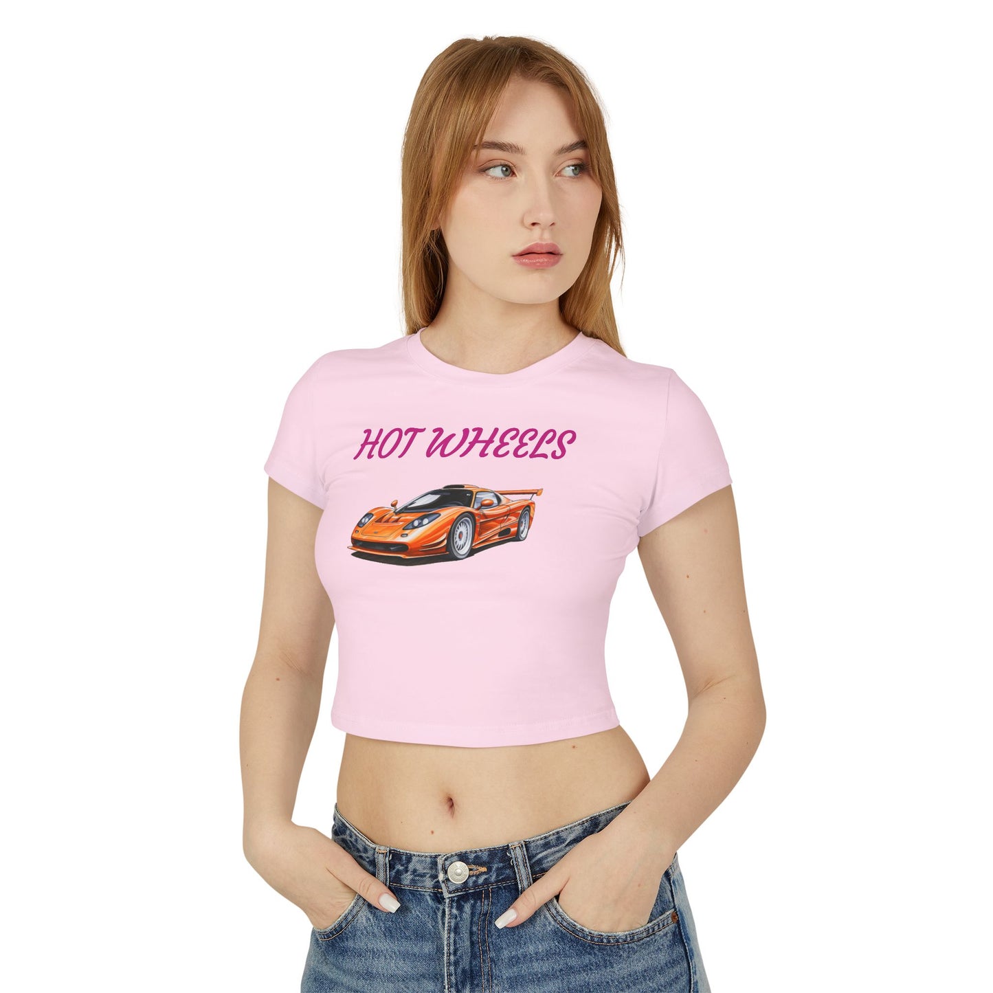 Princess Grace  Women's Hot Wheels Baby Tee Fun & Stylish Car Graphic Tee