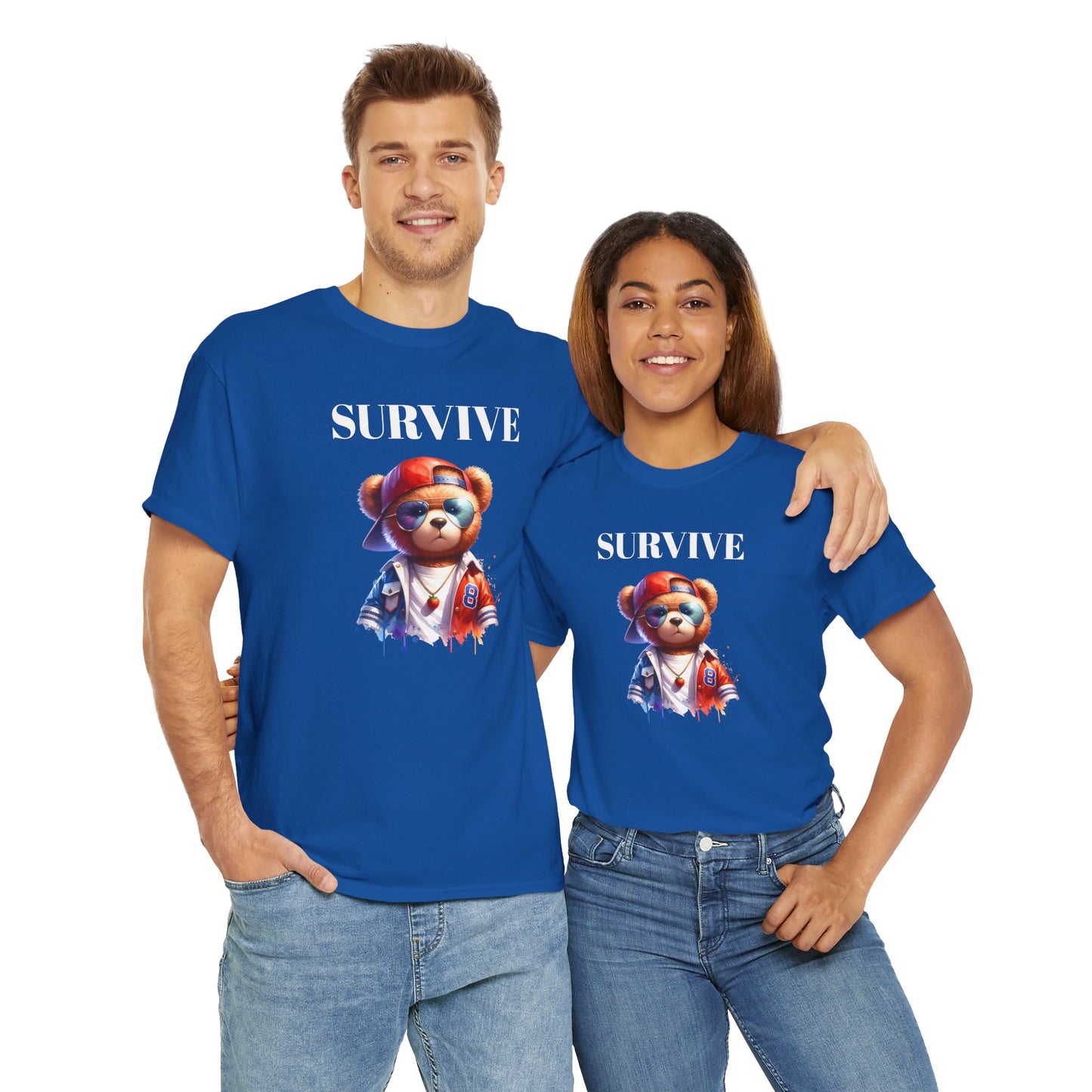 Princess Grace  Cool Survive Bear Unisex Heavy Cotton Tee