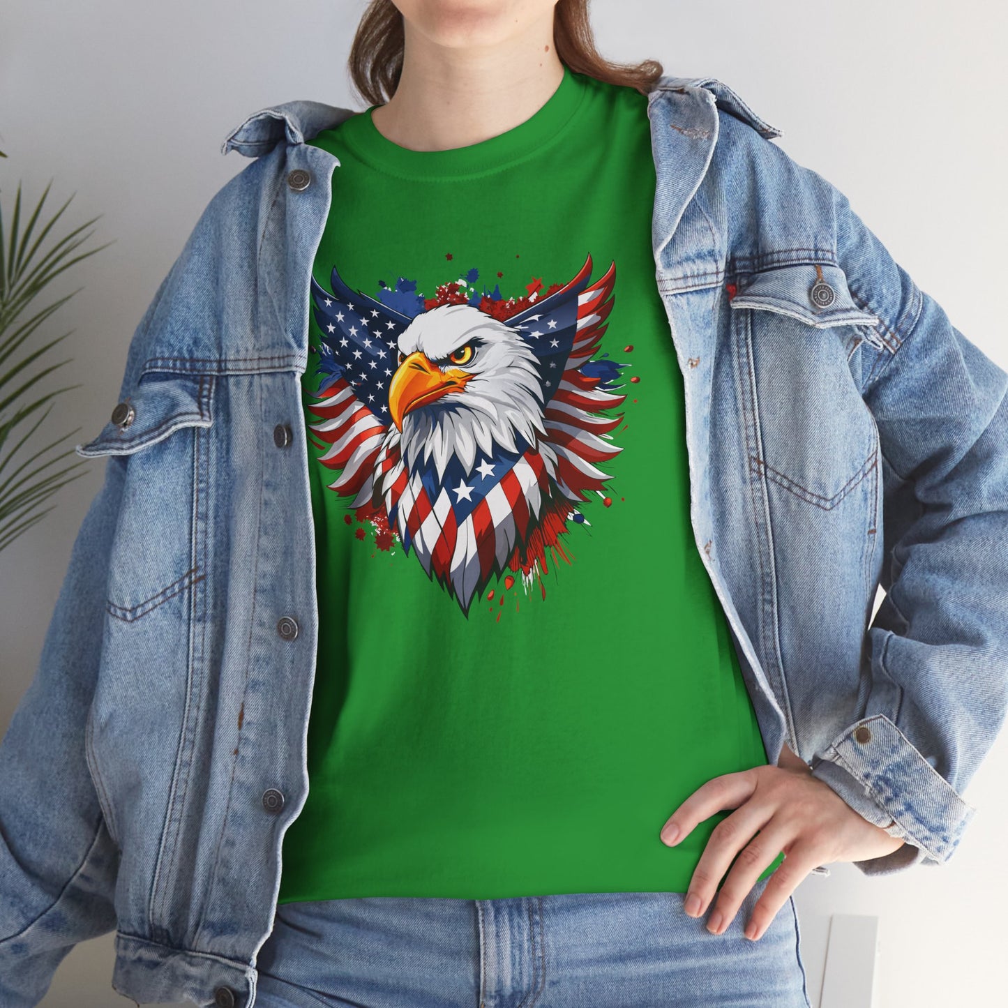 Princess Grace  Patriotic Eagle Graphic Tee Unisex Heavy Cotton T-Shirt