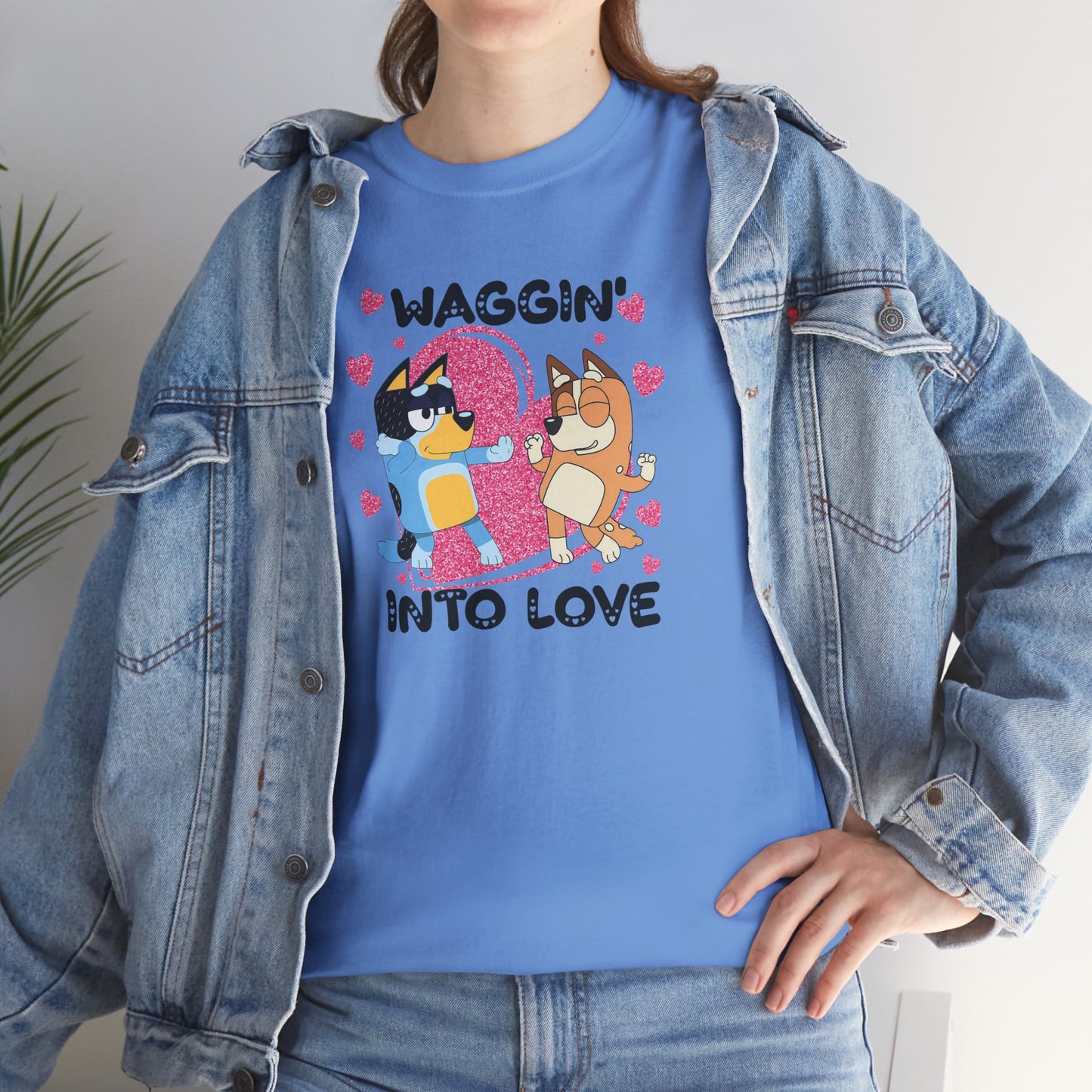 Princess Grace  Bluey  Waggin' Into Love Unisex Heavy Cotton Tee  Cute Pet Themed Shirt for Animal Lovers