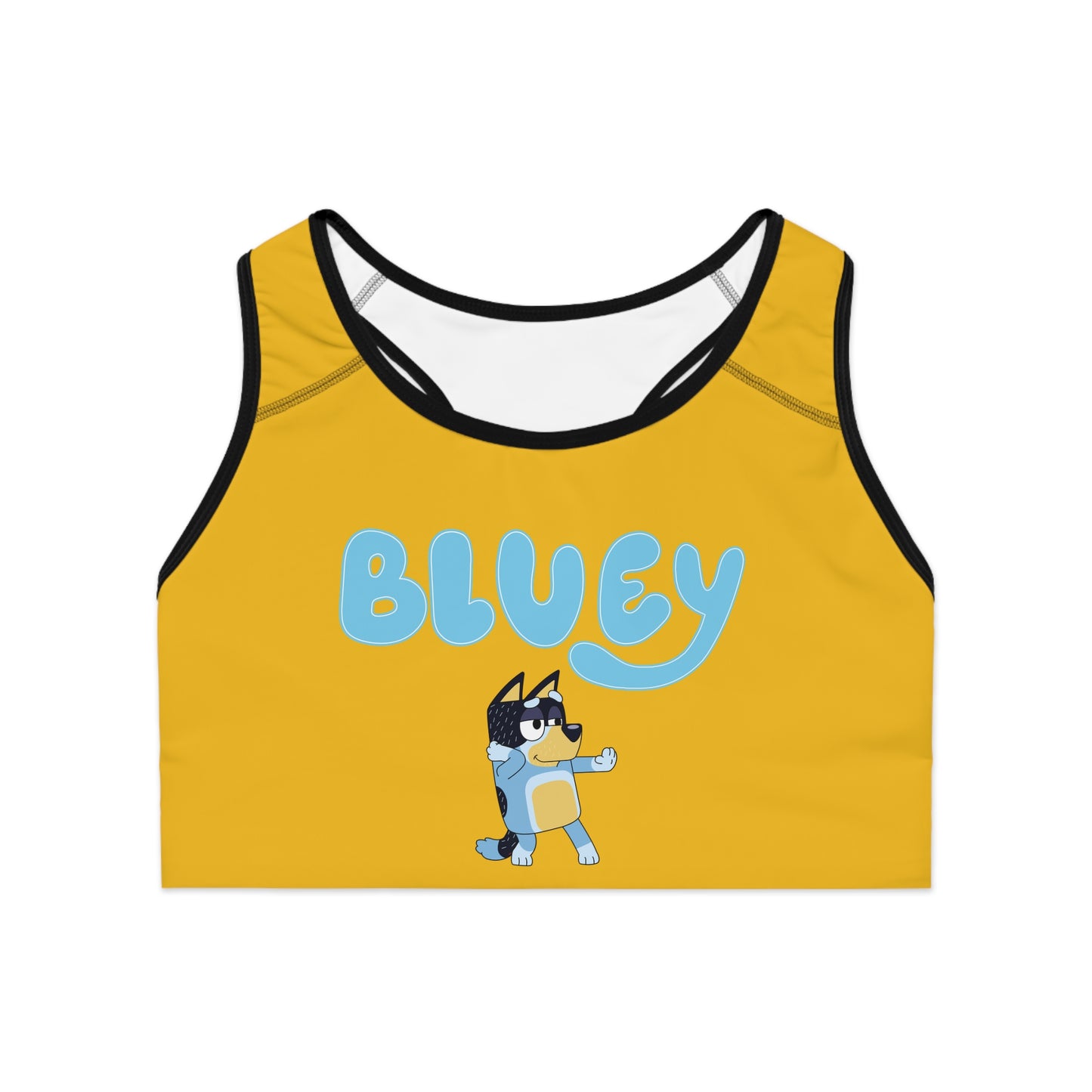 Princess Grace  Bluey Graphic Sports Bra  Yellow Activewear