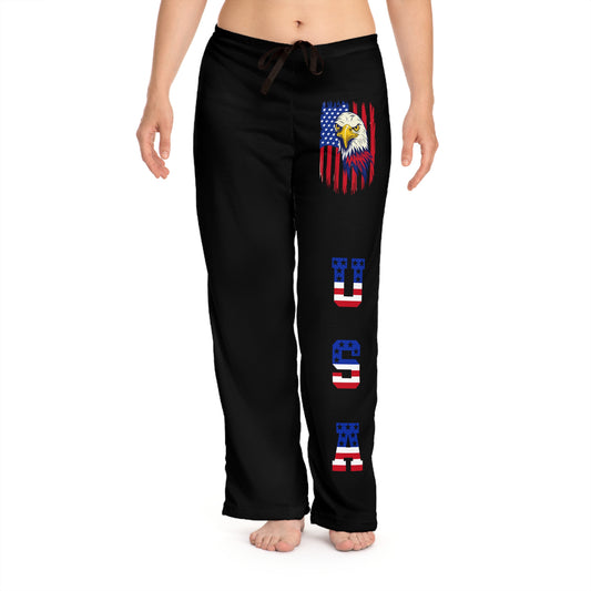 Princess Grace  Patriotic  Pajama Pants with Eagle Design  USA Flag Style