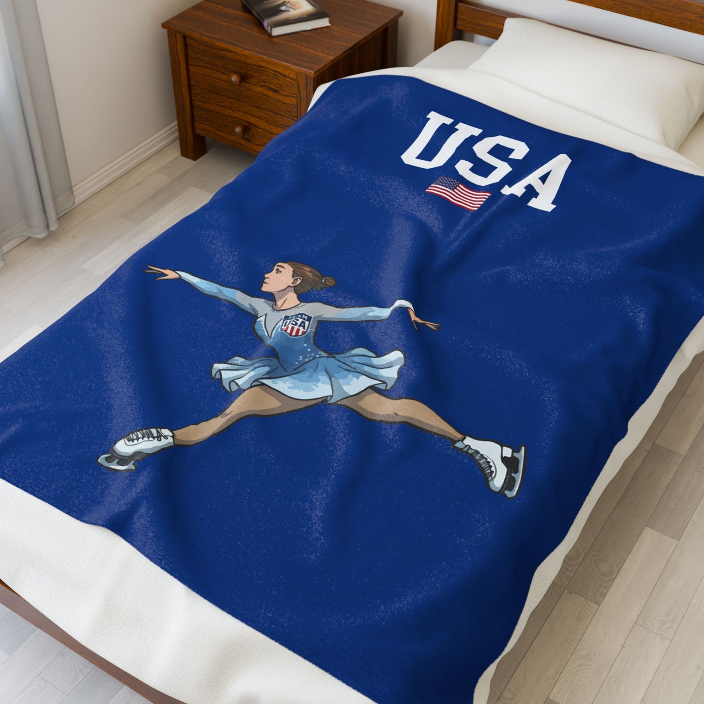 Princess Grace  TEAM USA  Velveteen Plush Blanket