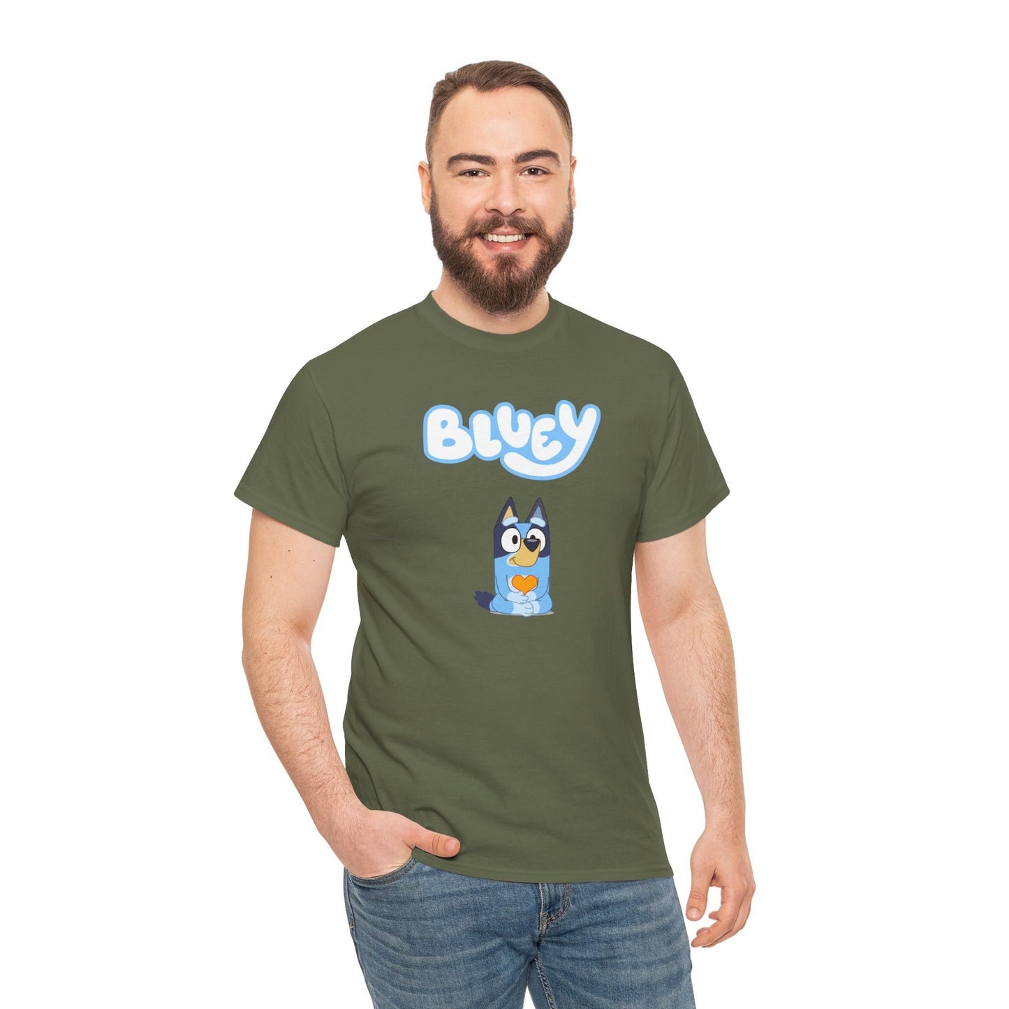 Princess Grace  Bluey Unisex Heavy Cotton Tee  Comfortable Cartoon T-Shirt for Kids and Adults