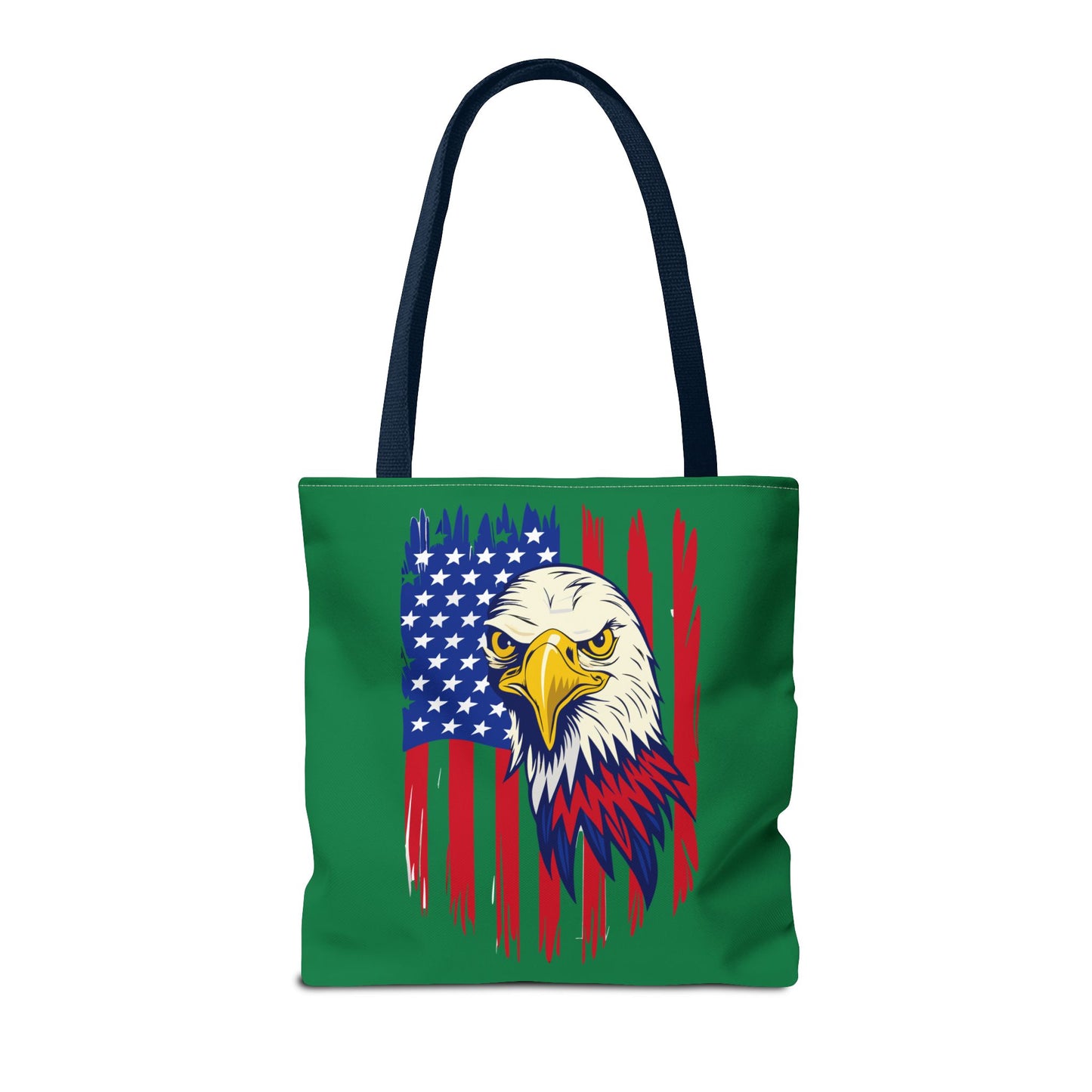 Princess Grace  Eagle American Flag Tote Bag Patriotic Green Carryall for Celebrations