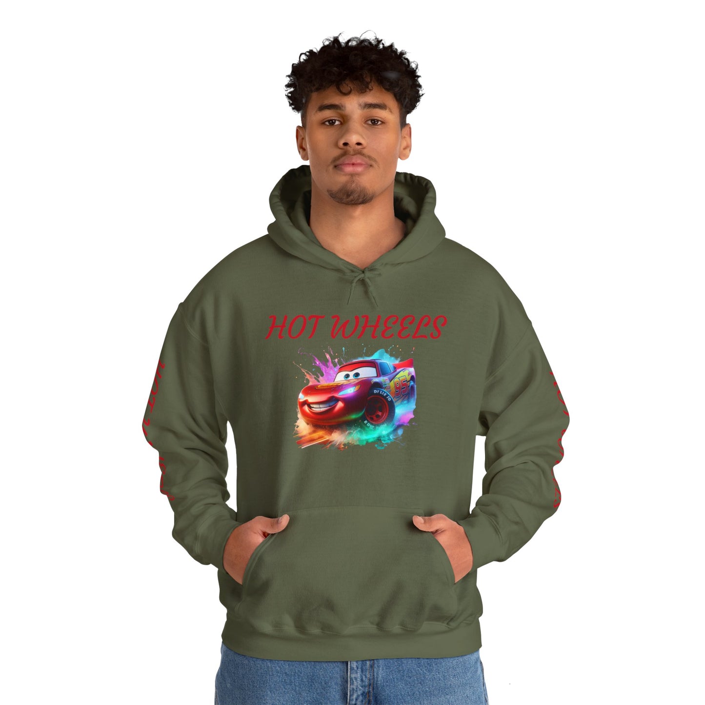 Princess Grace  Hot Wheels Unisex Heavy Blend Hooded Sweatshirt Fun and Colorful Racing Design