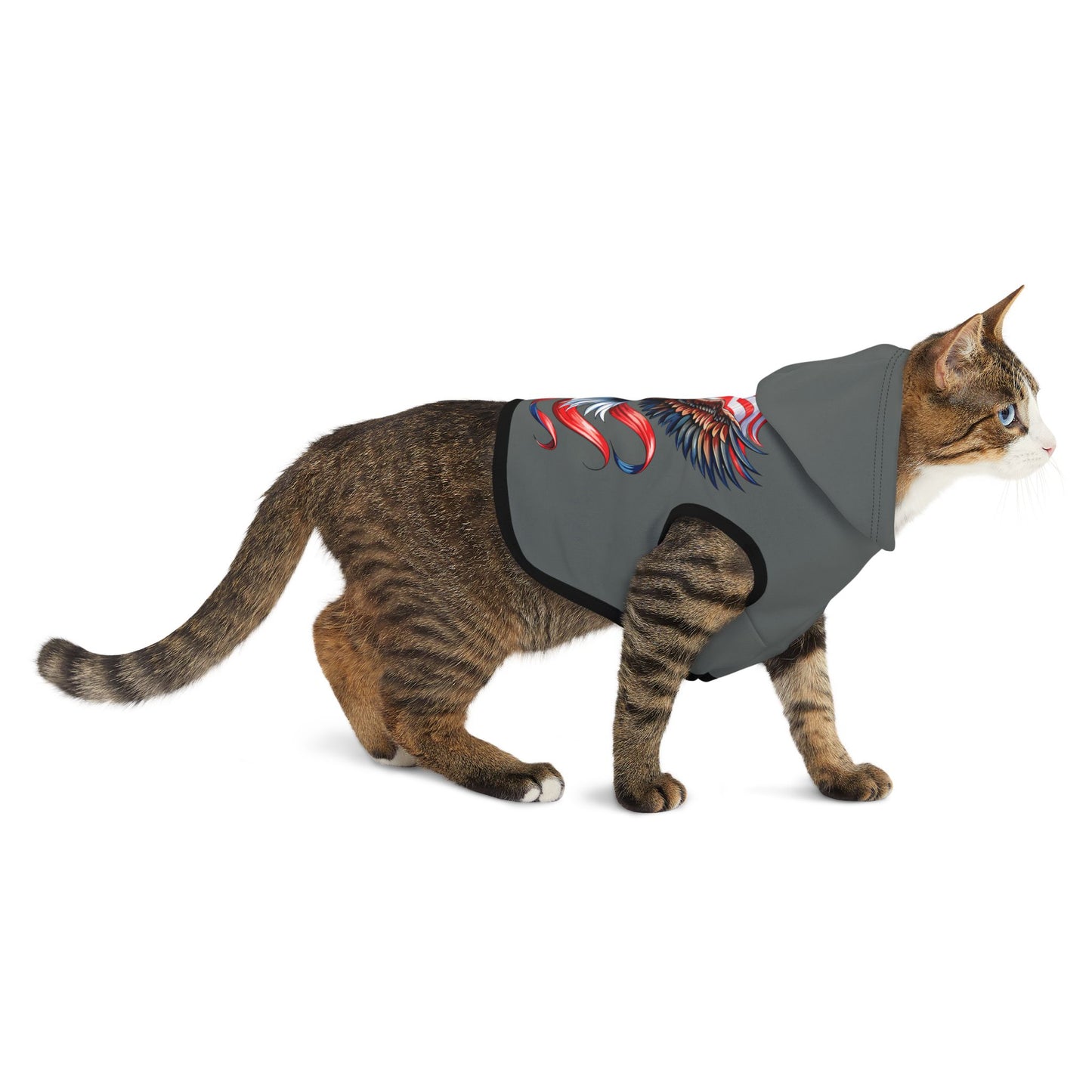 Princess Grace  Patriotic Eagle Pet Hoodie  Perfect for Independence Day Celebrations