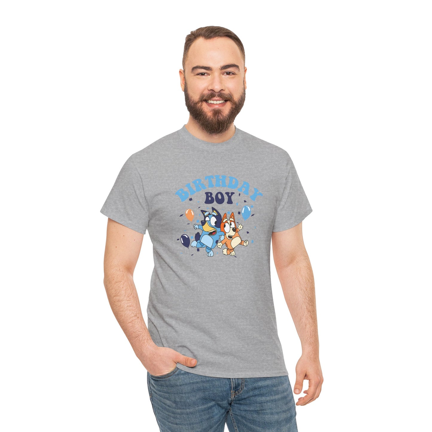 Princess Grace  Bluey  Birthday Boy Unisex Heavy Cotton Tee  Fun Celebration Shirt for Kids