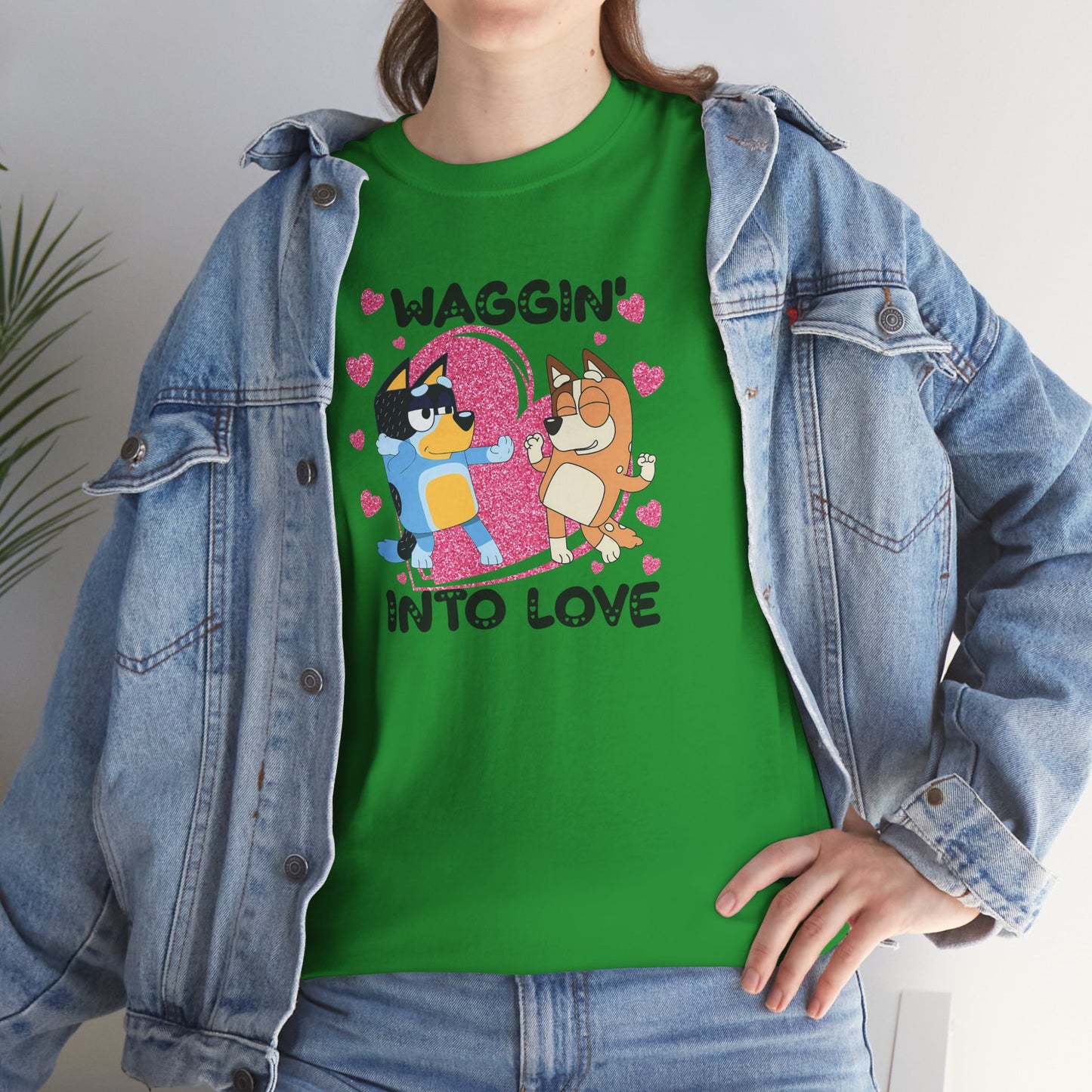 Princess Grace  Bluey  Waggin' Into Love Unisex Heavy Cotton Tee  Cute Pet Themed Shirt for Animal Lovers