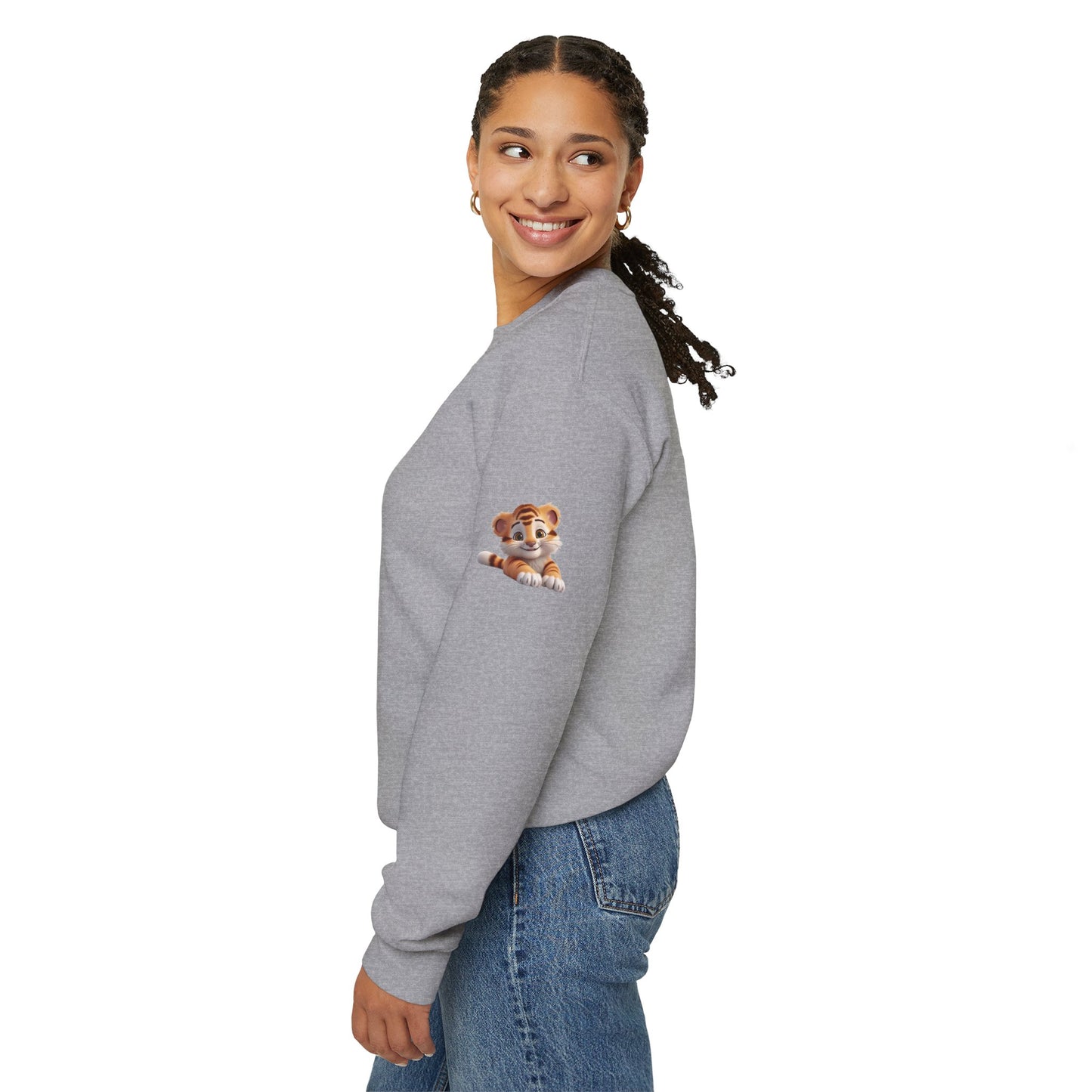 Princess Grace  Cute Tiger Graphic Sweatshirt Unisex Heavy Blend Crewneck