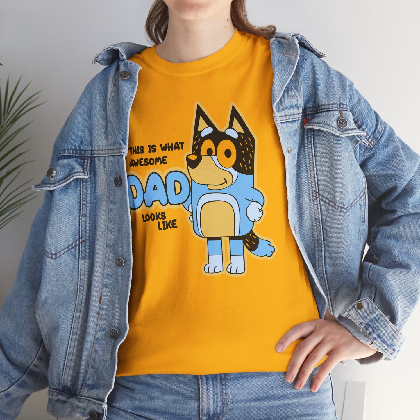 Princess Grace  Bluey  Awesome Dad Unisex Heavy Cotton Tee  Funny Gift for Father's Day