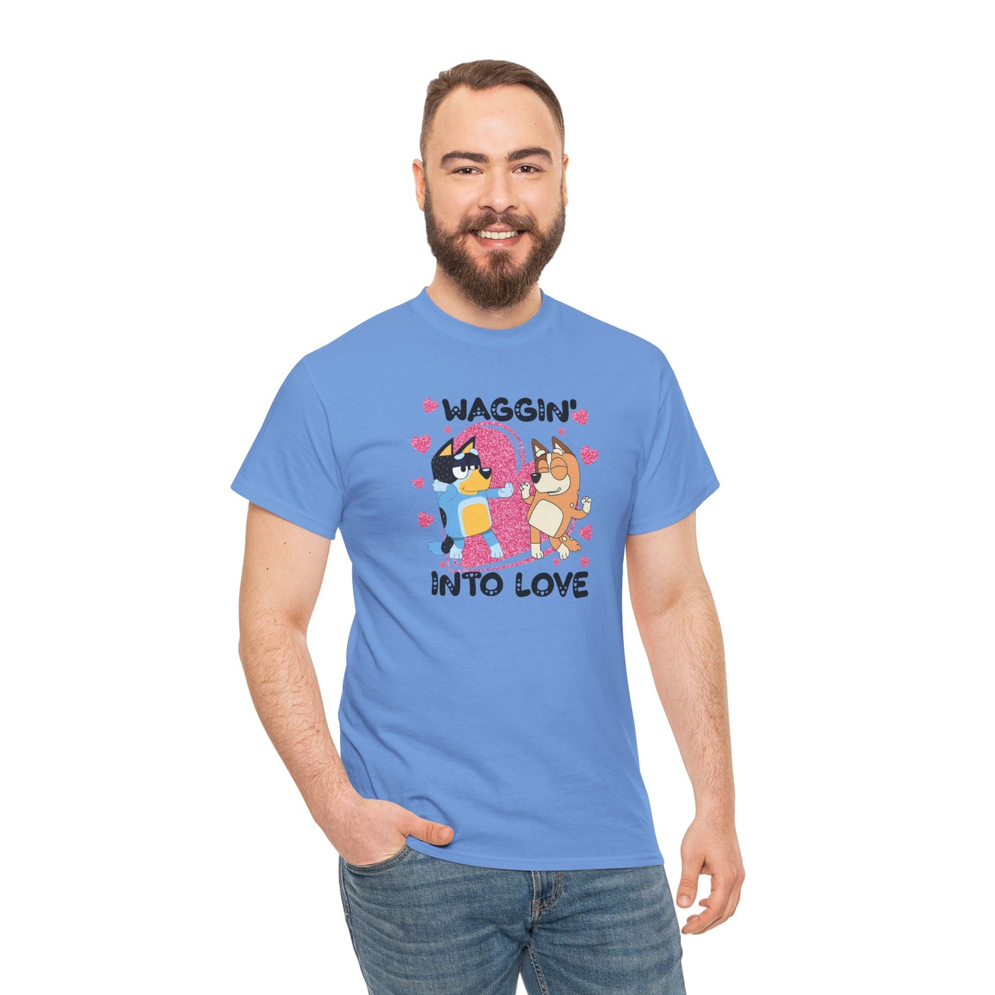 Princess Grace  Bluey  Waggin' Into Love Unisex Heavy Cotton Tee  Cute Pet Themed Shirt for Animal Lovers