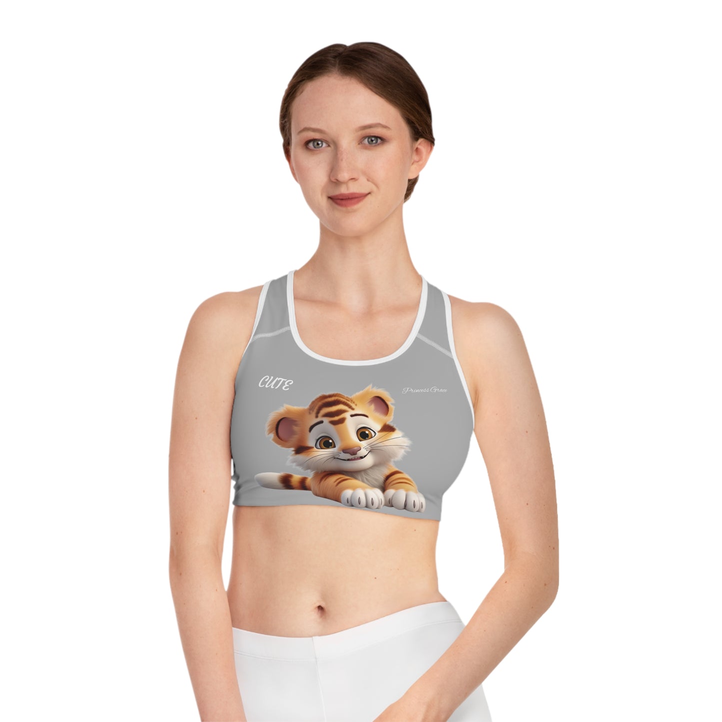 Princess Grace  Cute Tiger Sports Bra for Active Comfort