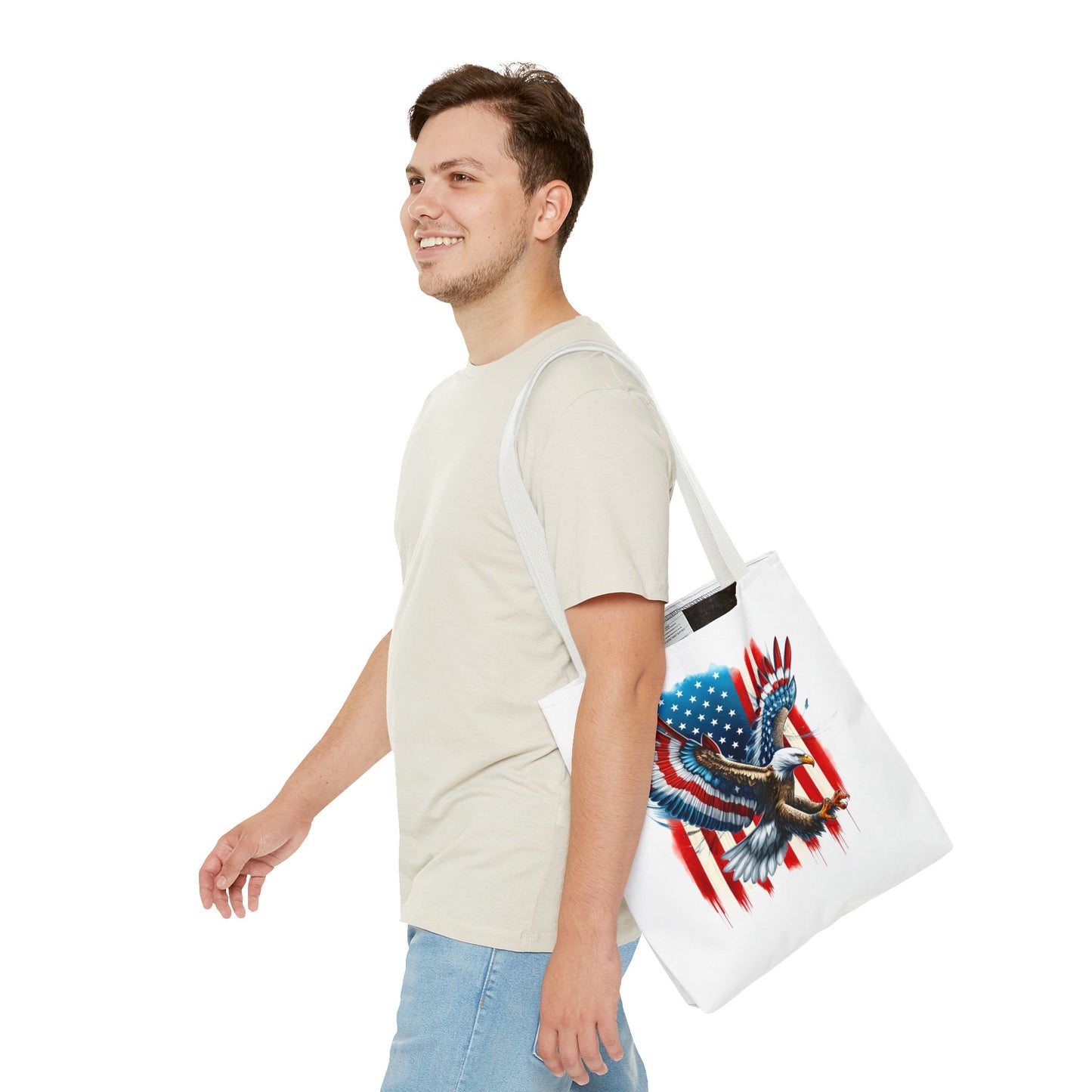 Princess Grace  Patriotic Eagle Tote Bag  USA Flag Design for Independence Day & Everyday Use