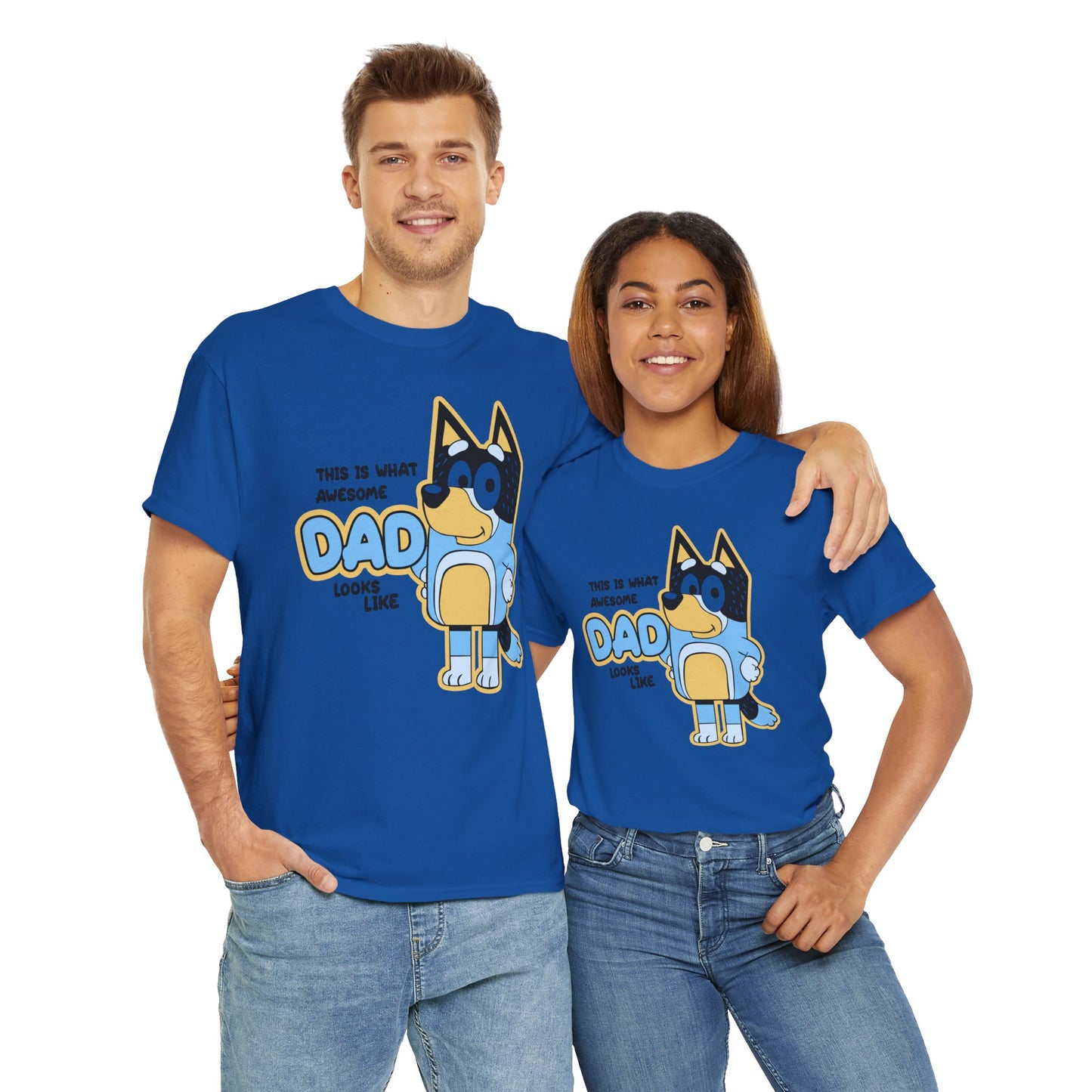 Princess Grace  Bluey  Awesome Dad Unisex Heavy Cotton Tee  Funny Gift for Father's Day