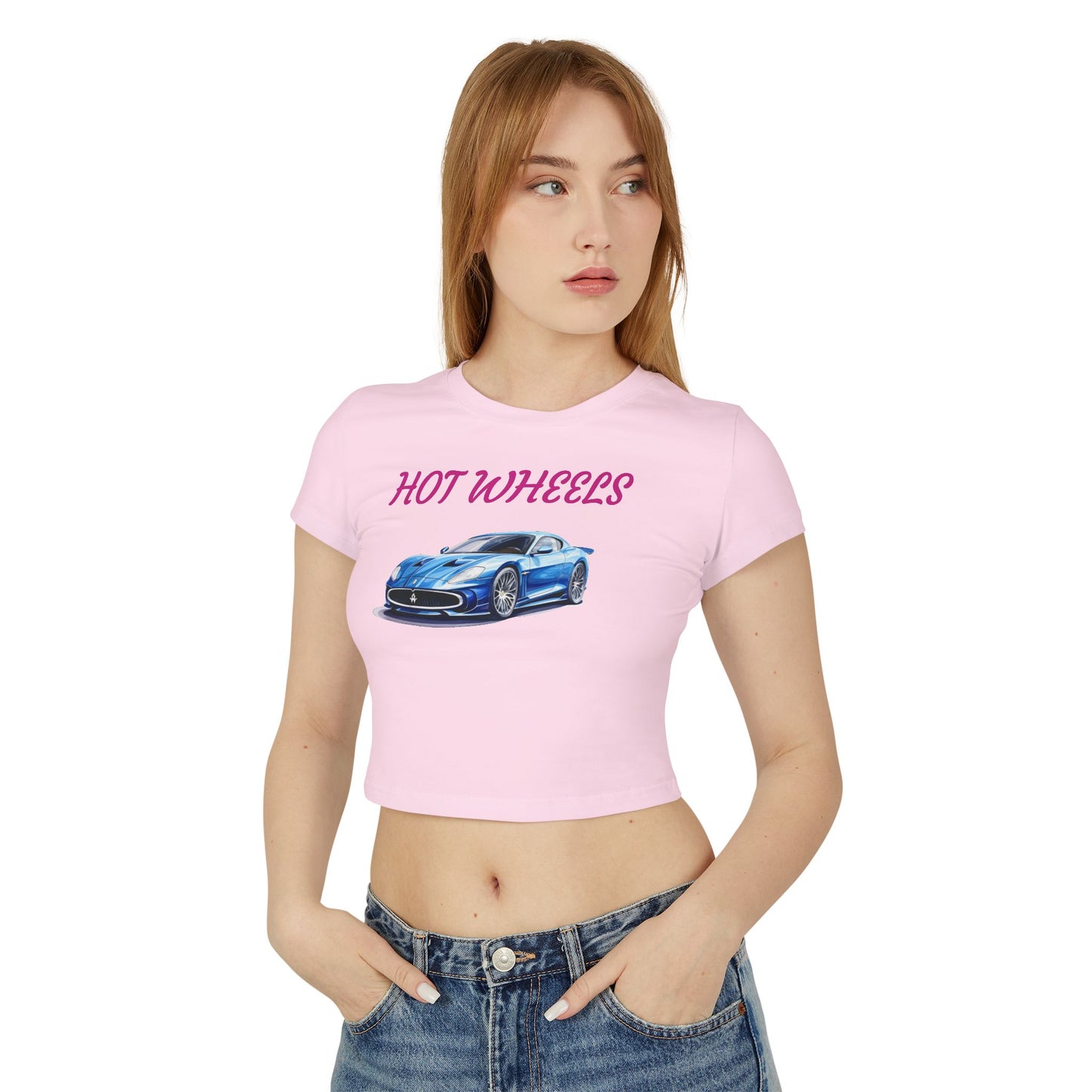 Princess Grace  Hot Wheels Women's Baby Tee Cool Car Graphic T-Shirt for Automotive Enthusiasts