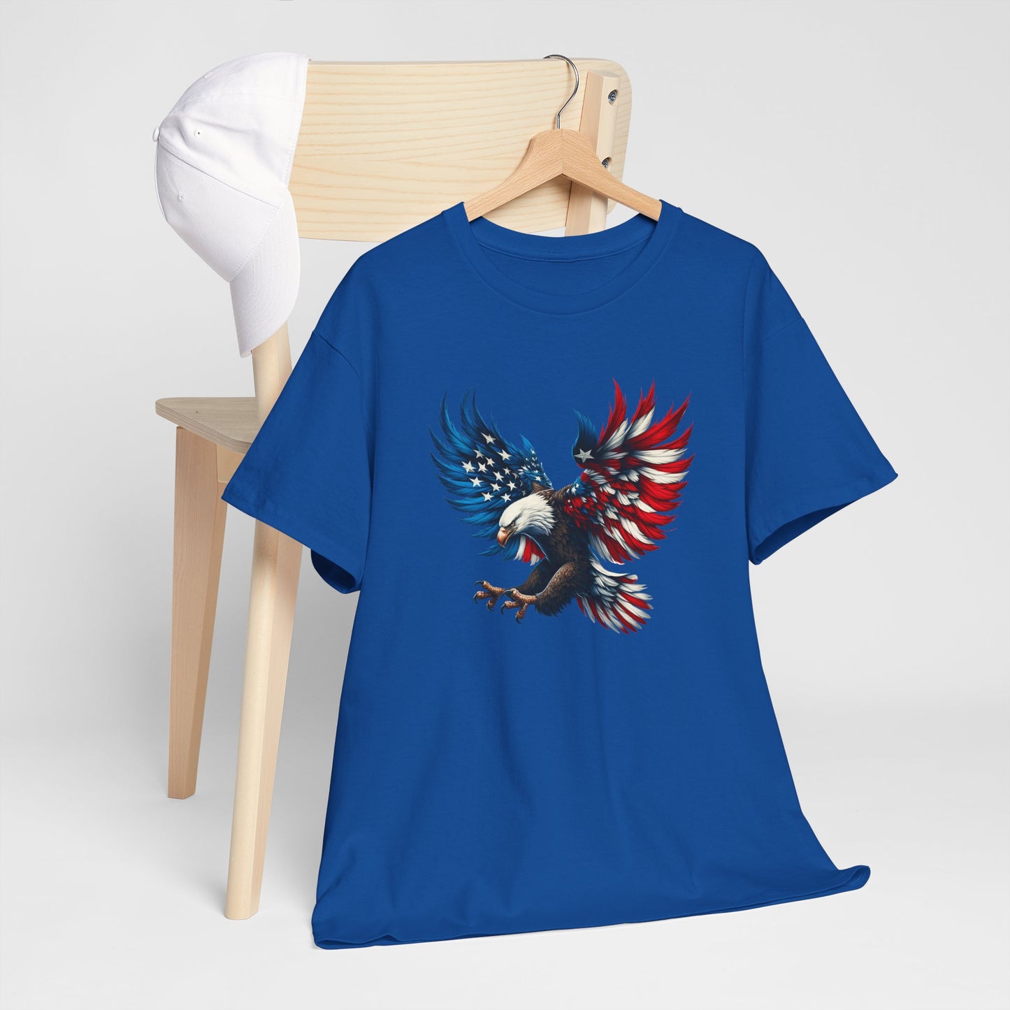 Princess Grace  Patriotic Eagle Unisex Heavy Cotton Tee  Bold USA Graphic Shirt