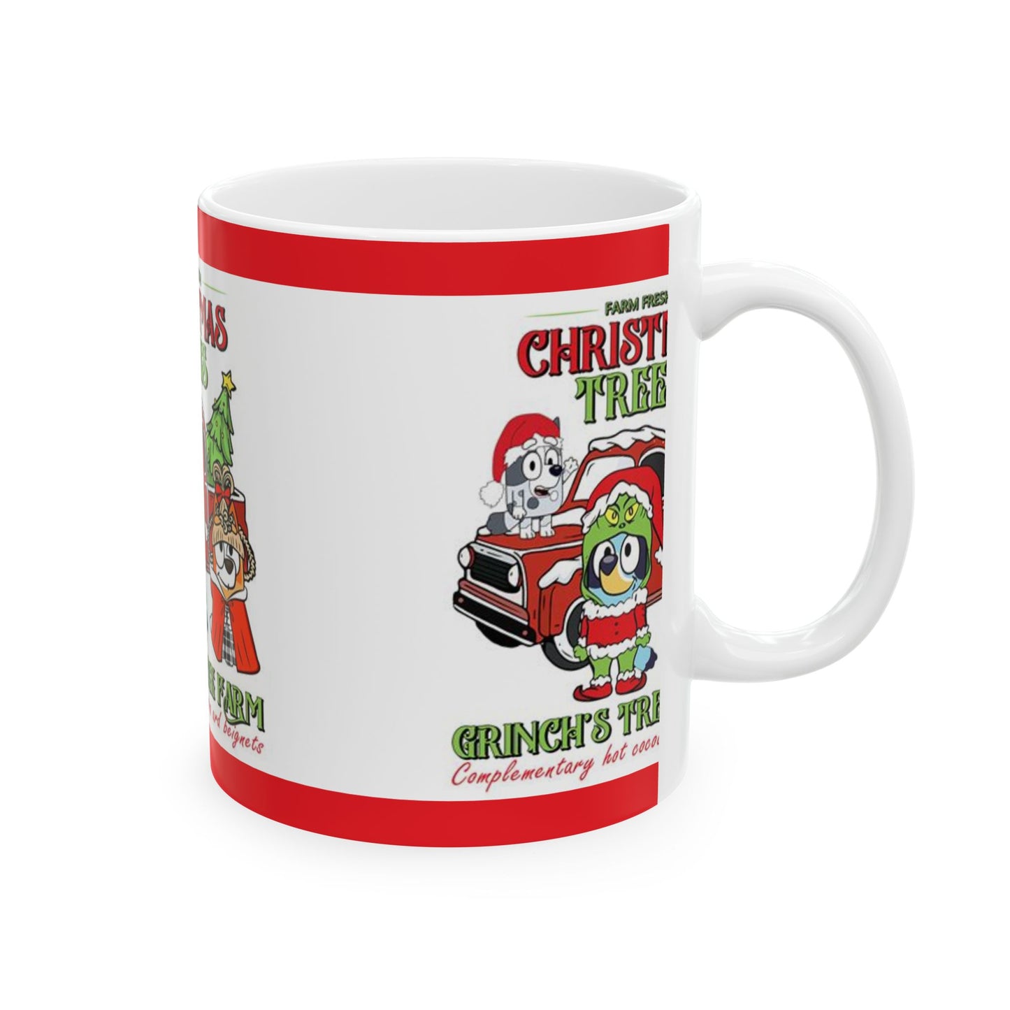 Princess Grace Holiday Christmas Mug  Grinch’s Tree Farm Design with Cute Characters