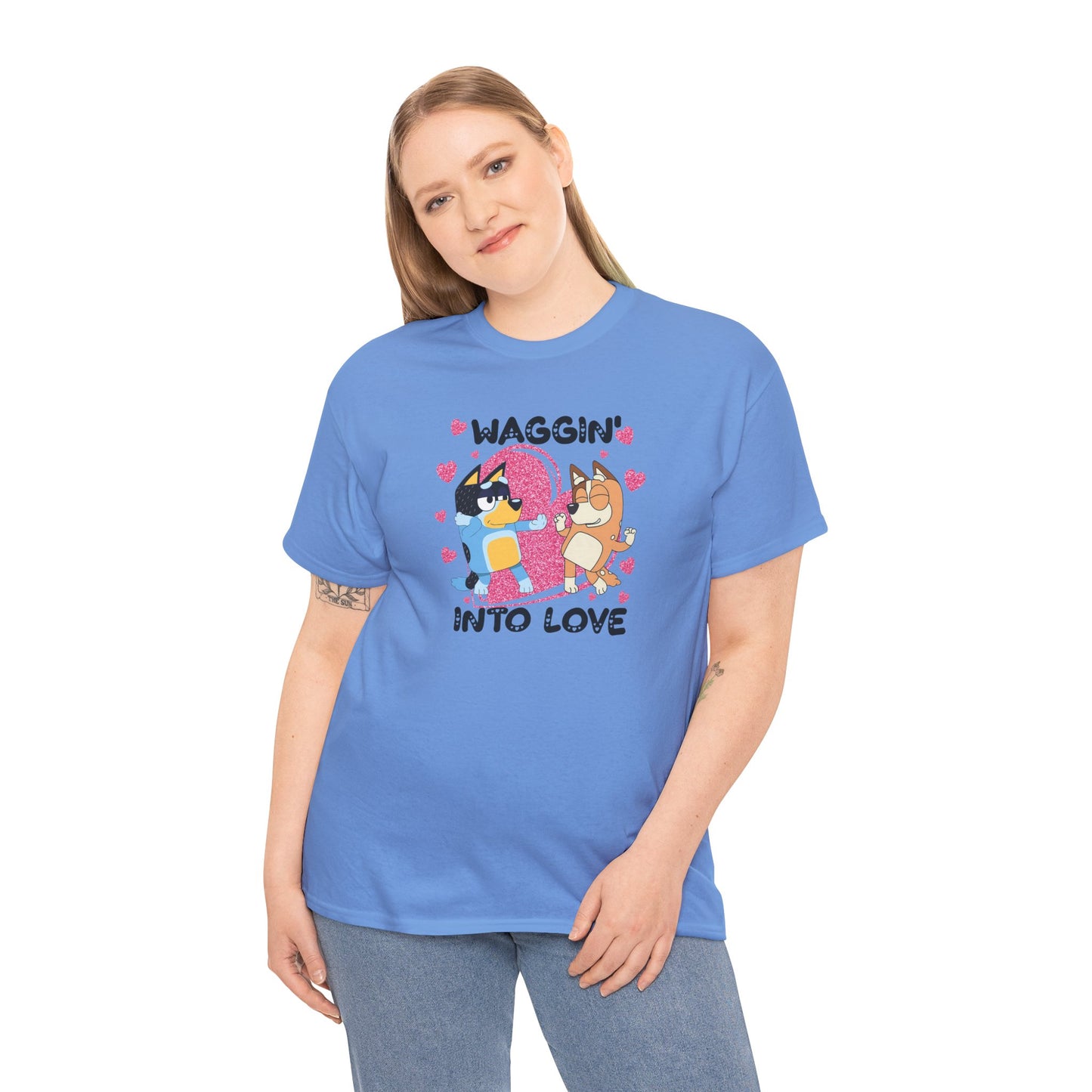 Princess Grace  Bluey  Waggin' Into Love Unisex Heavy Cotton Tee  Cute Pet Themed Shirt for Animal Lovers