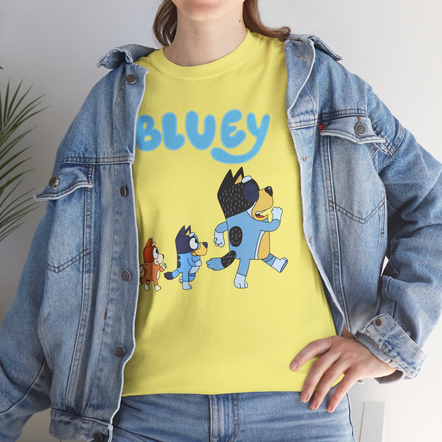 Princess Grace  Bluey Unisex Heavy Cotton Tee  Cute Cartoon T-Shirt for Kids and Adults