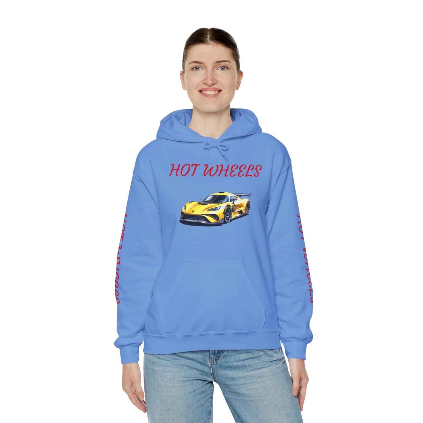 Princess Grace  Hot Wheels Unisex Hooded Sweatshirt Stylish Car Graphic with Bold Text