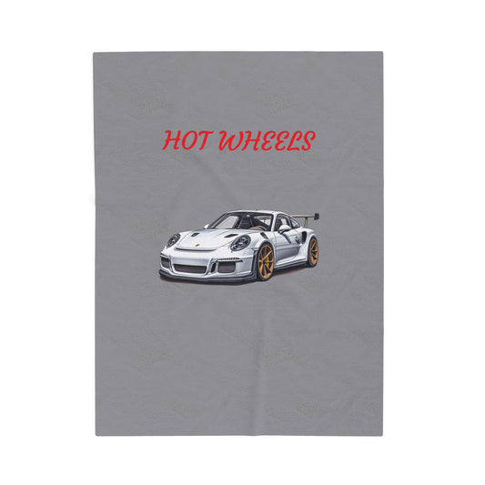 Princess Grace  Hot Wheels Velveteen Plush Blanket   Cozy Car Lovers Gift