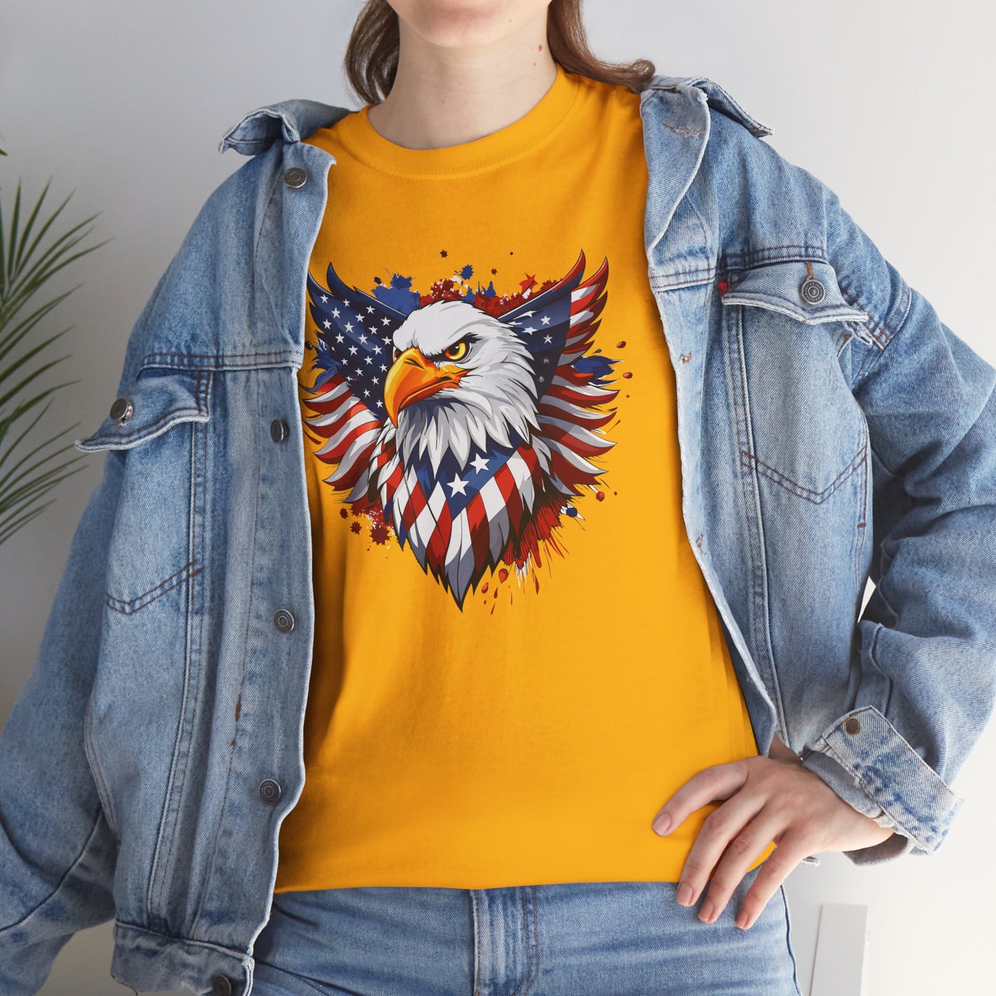 Princess Grace  Patriotic Eagle Graphic Tee Unisex Heavy Cotton T-Shirt