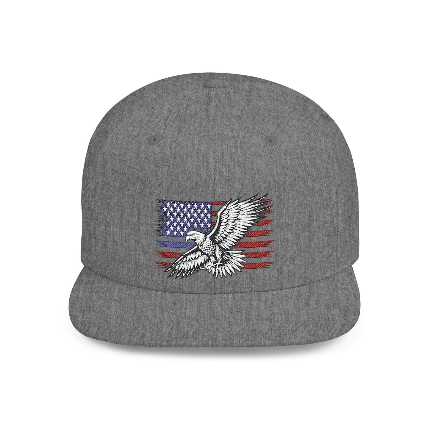 Princess Grace  Eagle Embroidered Flat Bill Snapback Hat Patriotic Style for Outdoor Enthusiasts