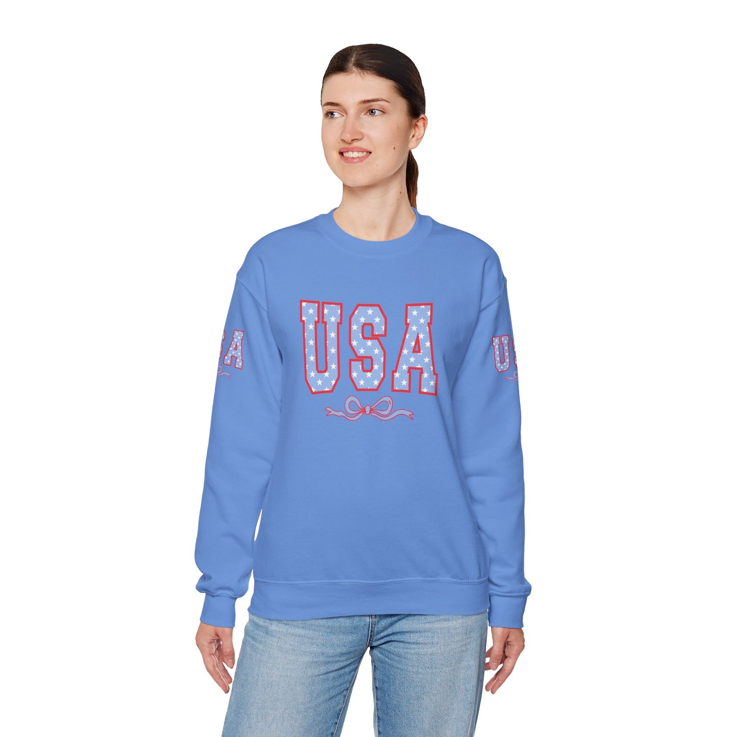 Princess Grace  USA Patriotic Crewneck Sweatshirt for All Seasons