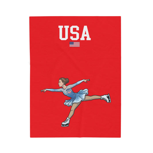Princess Grace  TEAM USA  Velveteen Plush Blanket