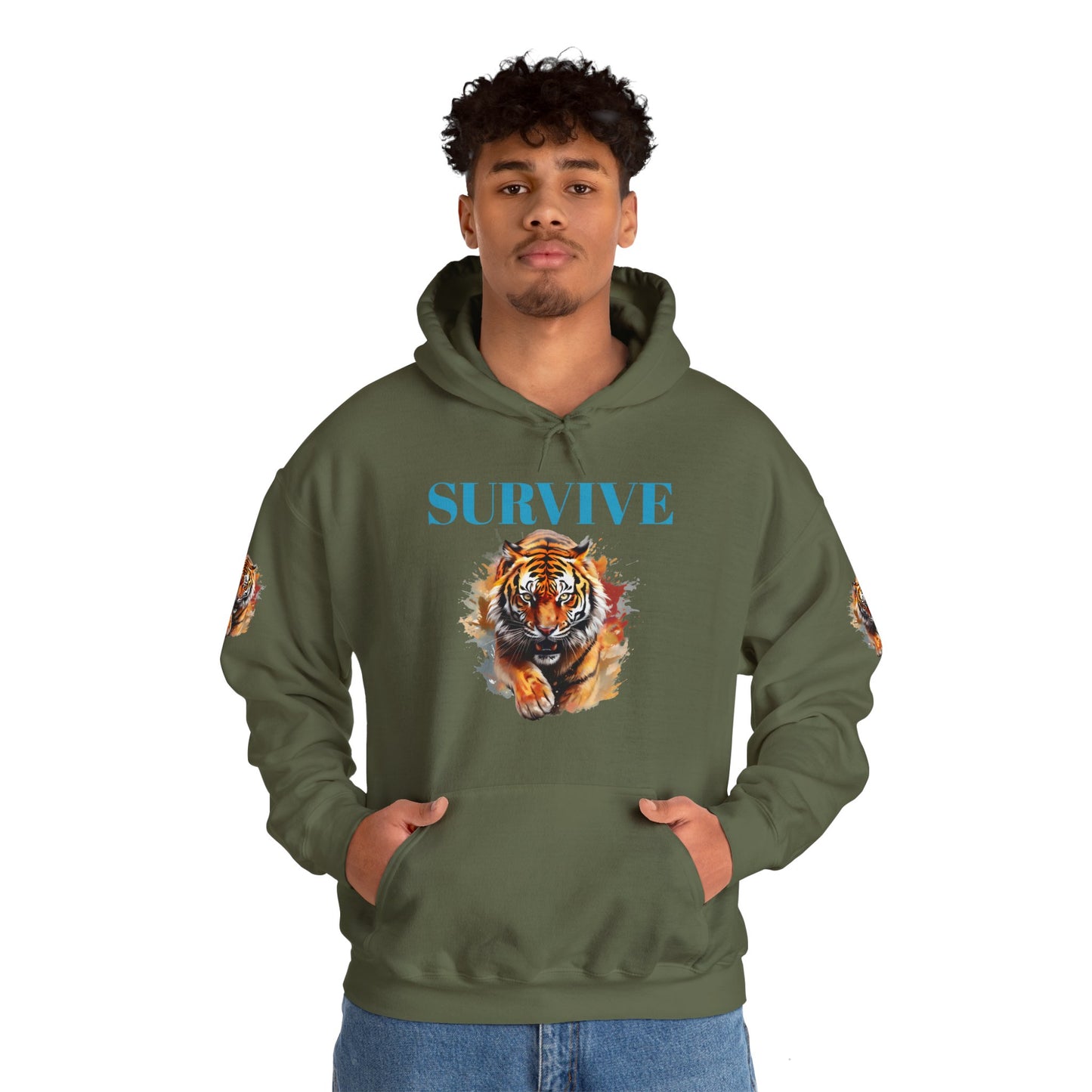 Princess Grace  Survive Tiger Unisex Heavy Blend Hoodie Fierce & Inspirational Sweatshirt