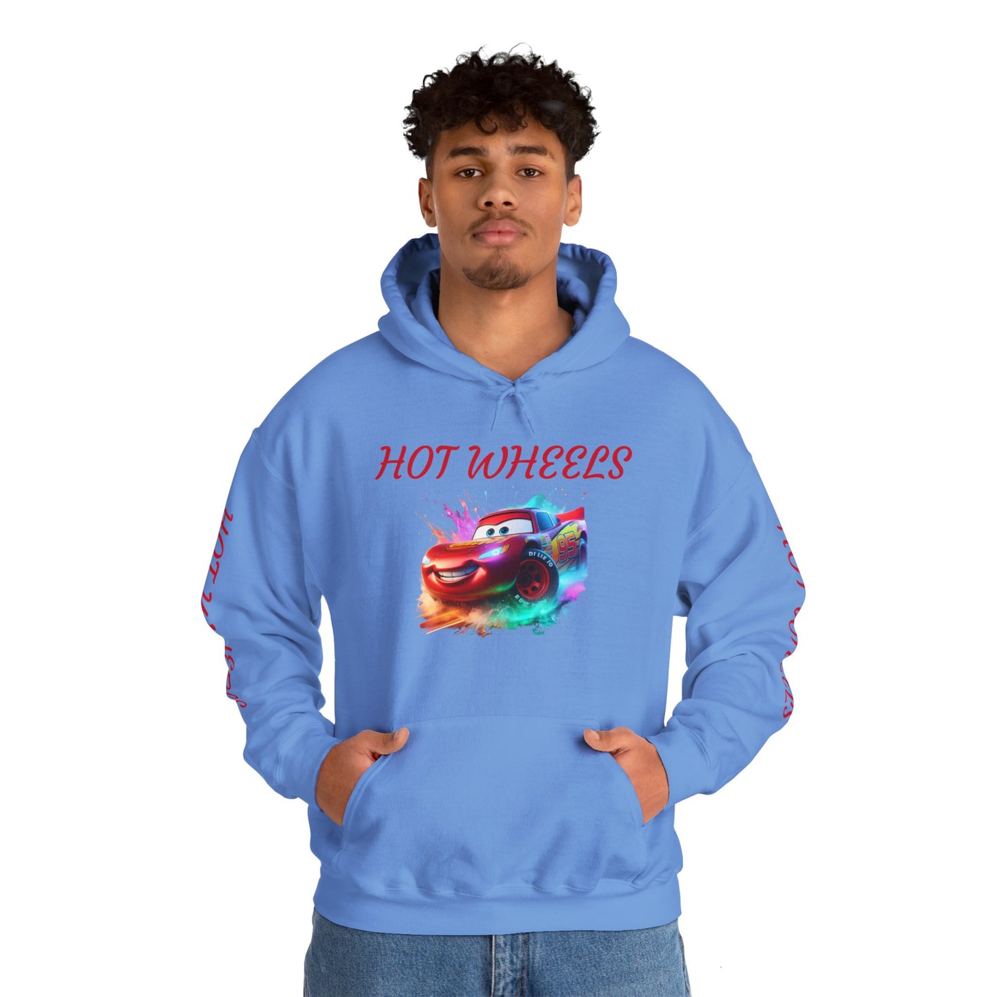 Princess Grace  Hot Wheels Unisex Heavy Blend Hooded Sweatshirt Fun and Colorful Racing Design