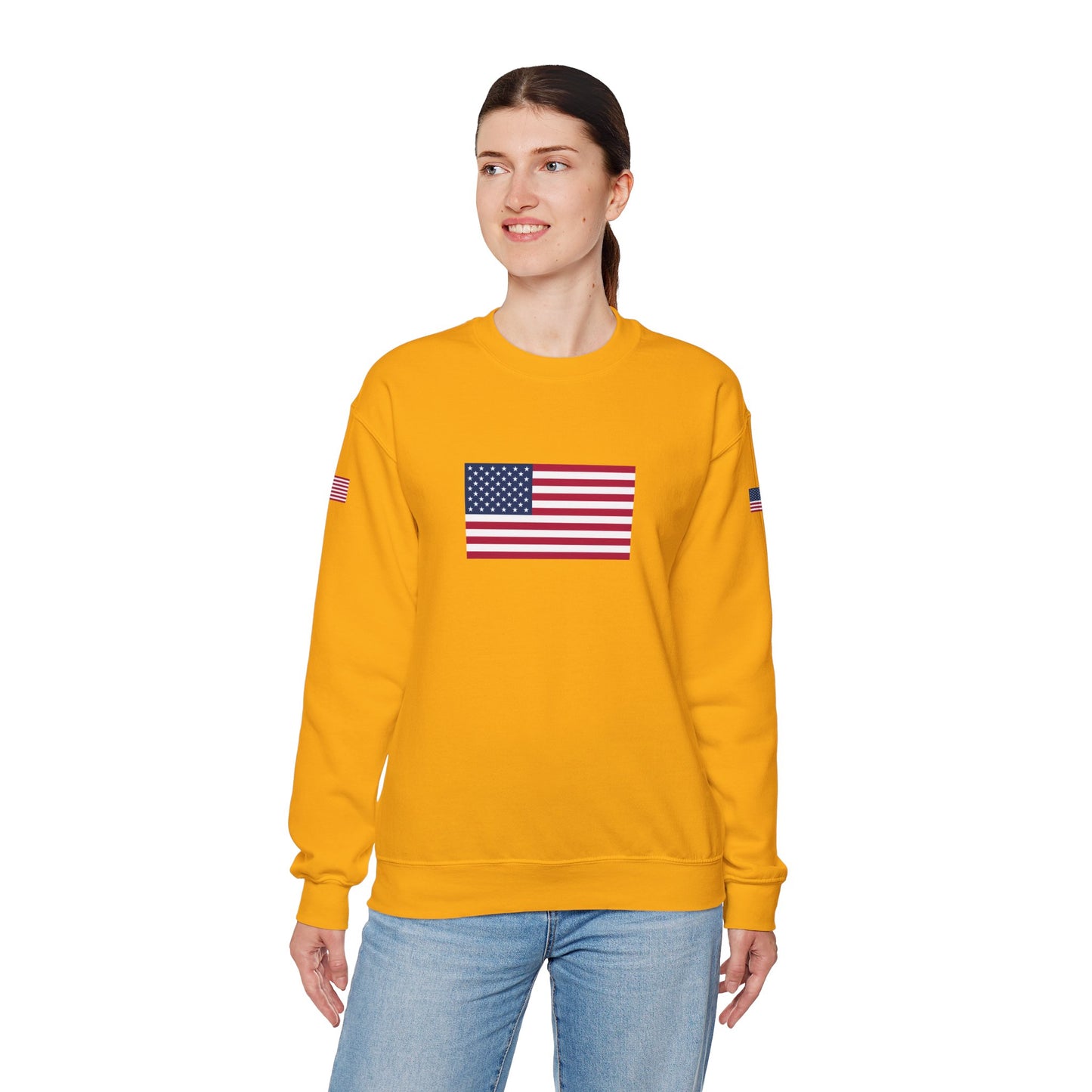 Princess Grace  TAEM USA  Patriotic Unisex Crewneck Sweatshirt with American Flags