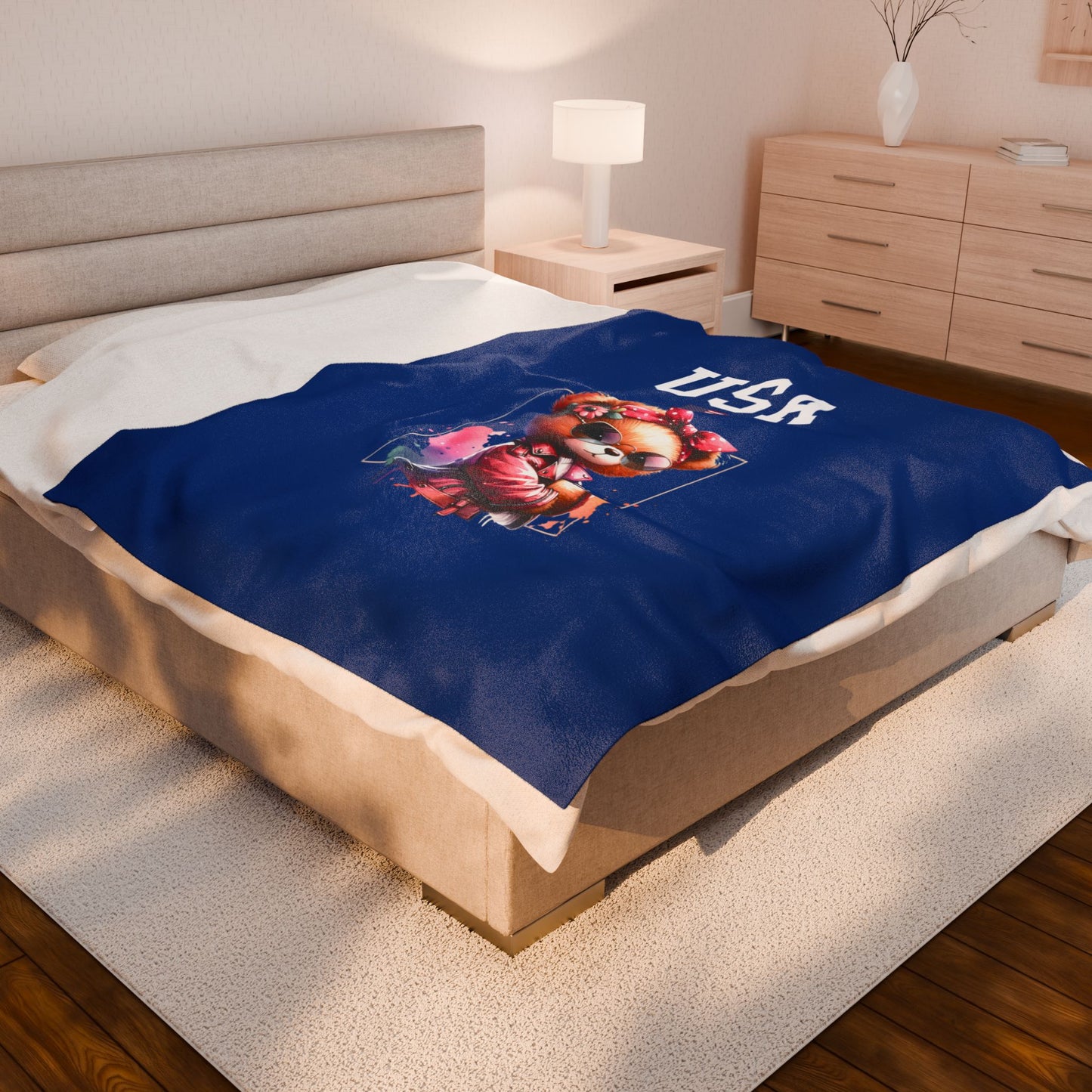 Princess Grace  TEAM USA  Velveteen Plush Blanket