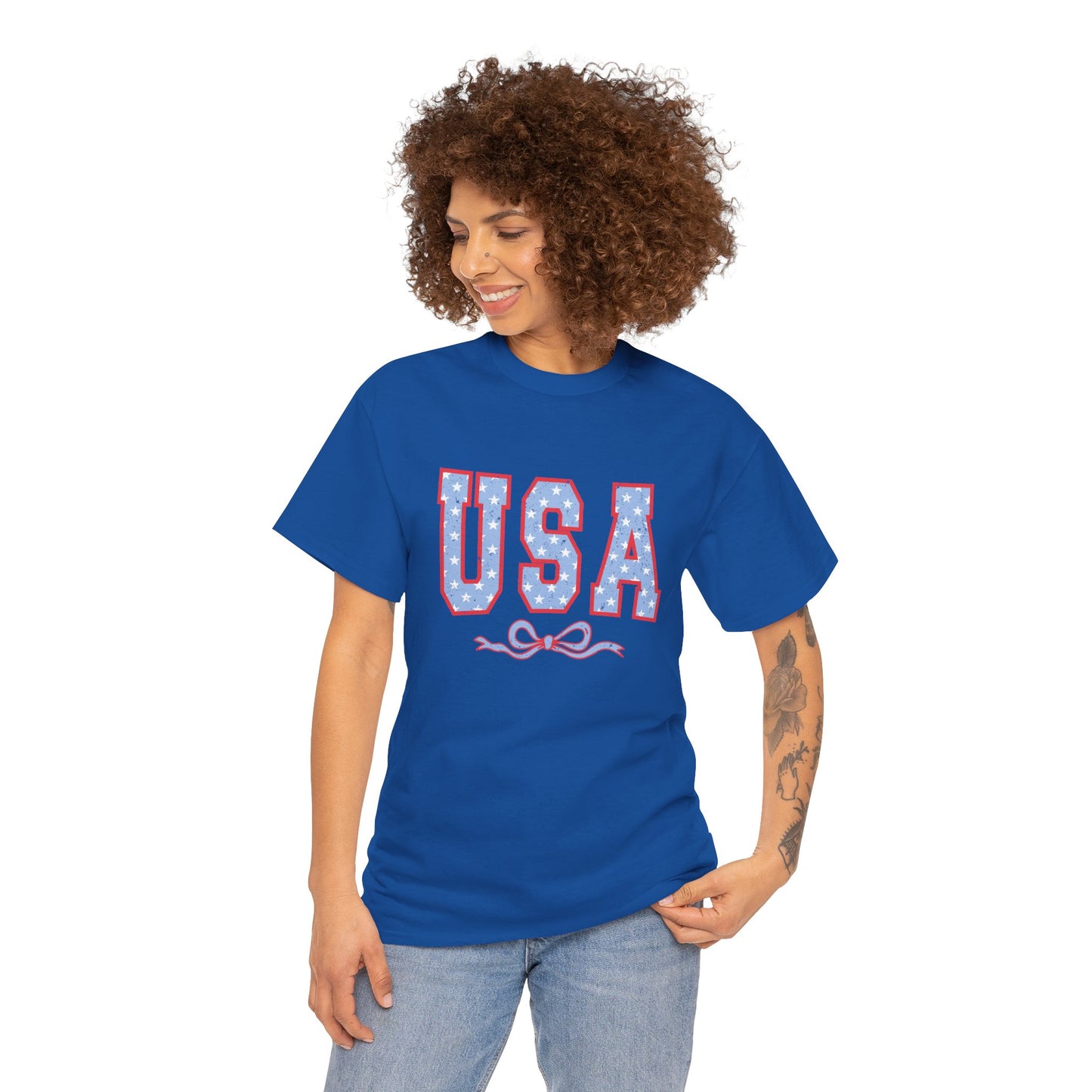 Princess Grace  USA Patriotic Unisex Heavy Cotton Tee Perfect for Independence Day Celebrations