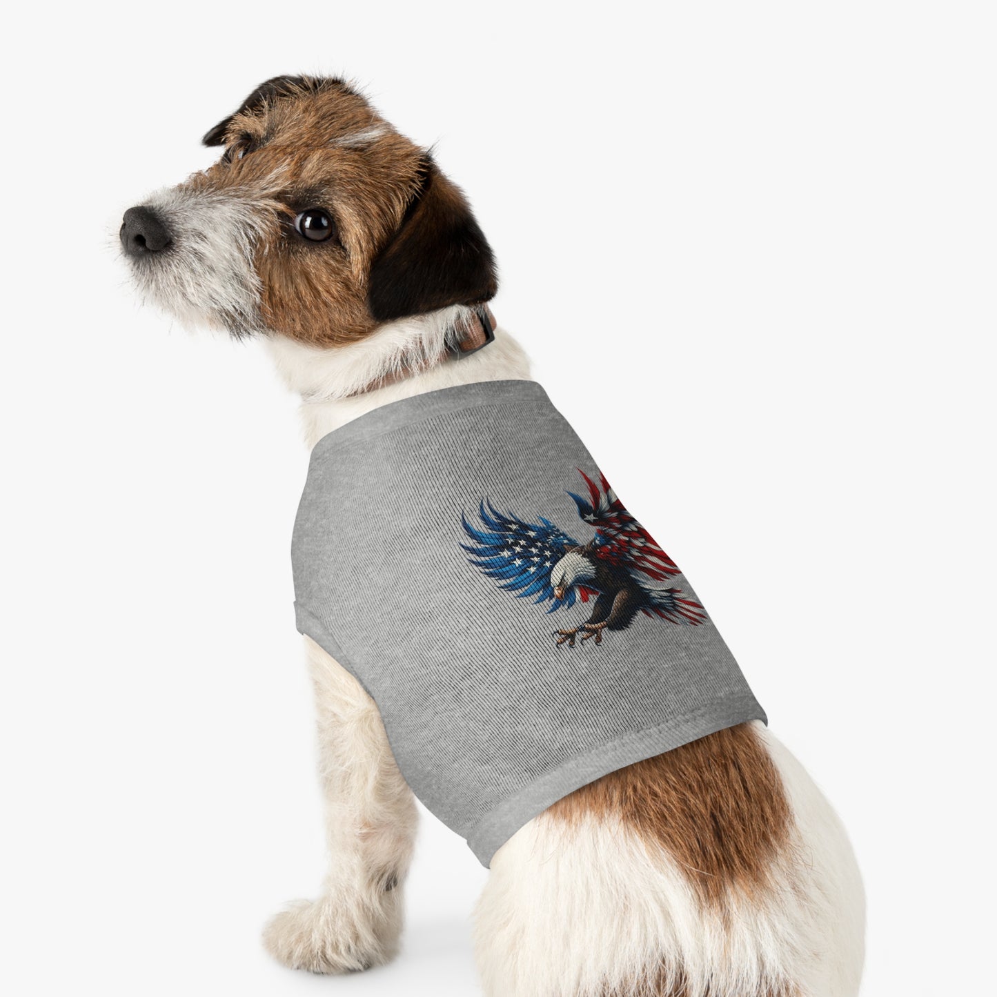 Princess Grace  Patriotic Eagle Pet Tank Top Comfortable & Stylish Holiday Apparel for Dogs