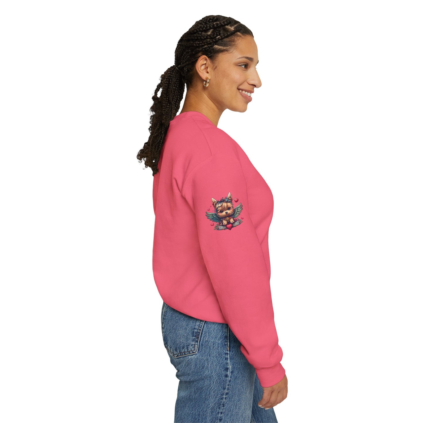 Princess Grace  Cute Yorkie Wings Crewneck Sweatshirt  Perfect Gift for Dog Lovers