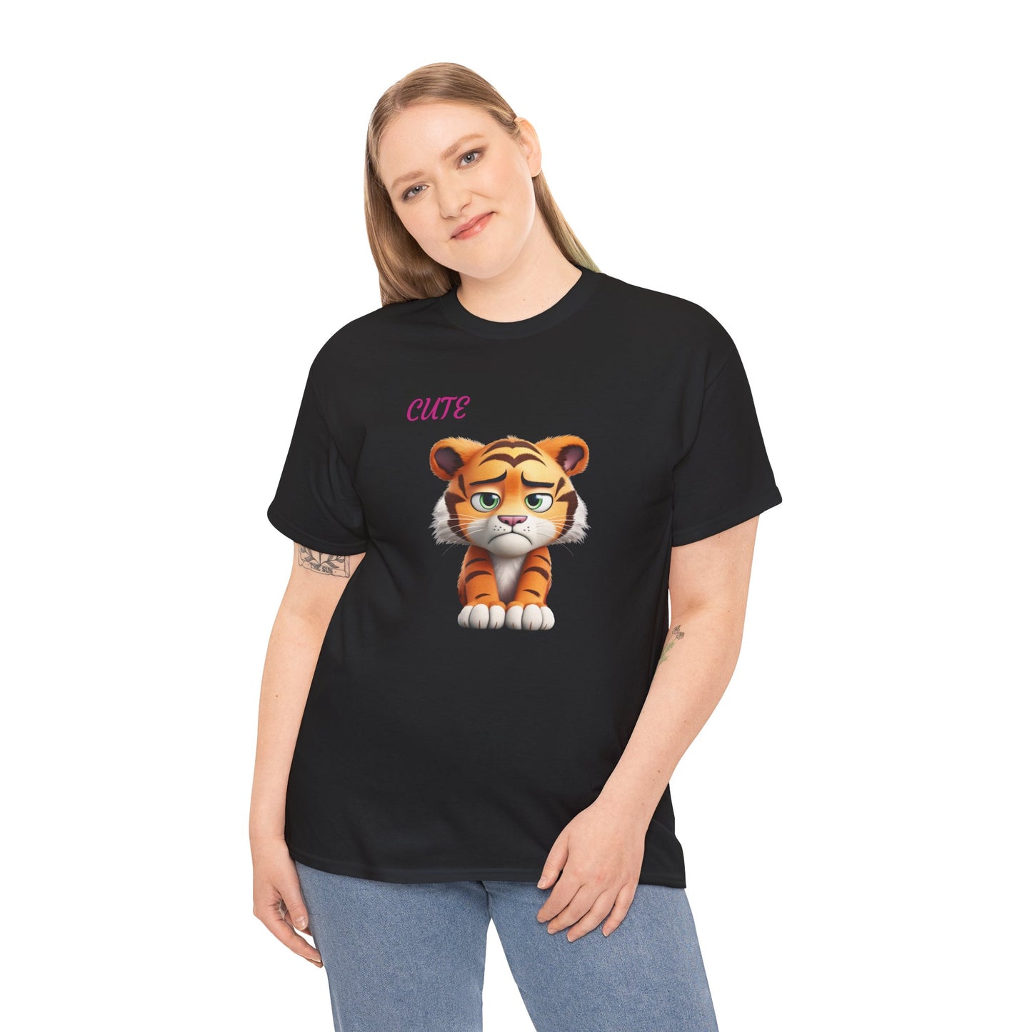 Princess Grace  Cute Cartoon Tiger Unisex Heavy Cotton Tee