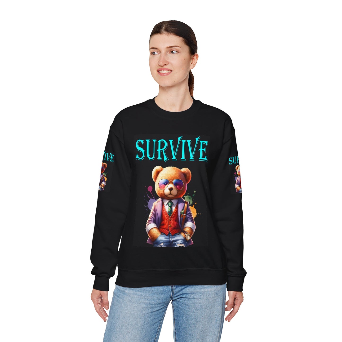 Princess Grace Survive Bear Unisex Crewneck Sweatshirt