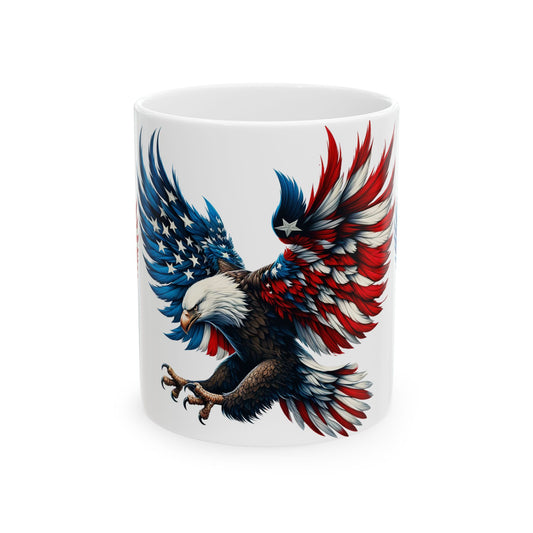 Princess Grace  Patriotic Eagle Ceramic Mug  11oz & 15oz  Perfect for Independence Day