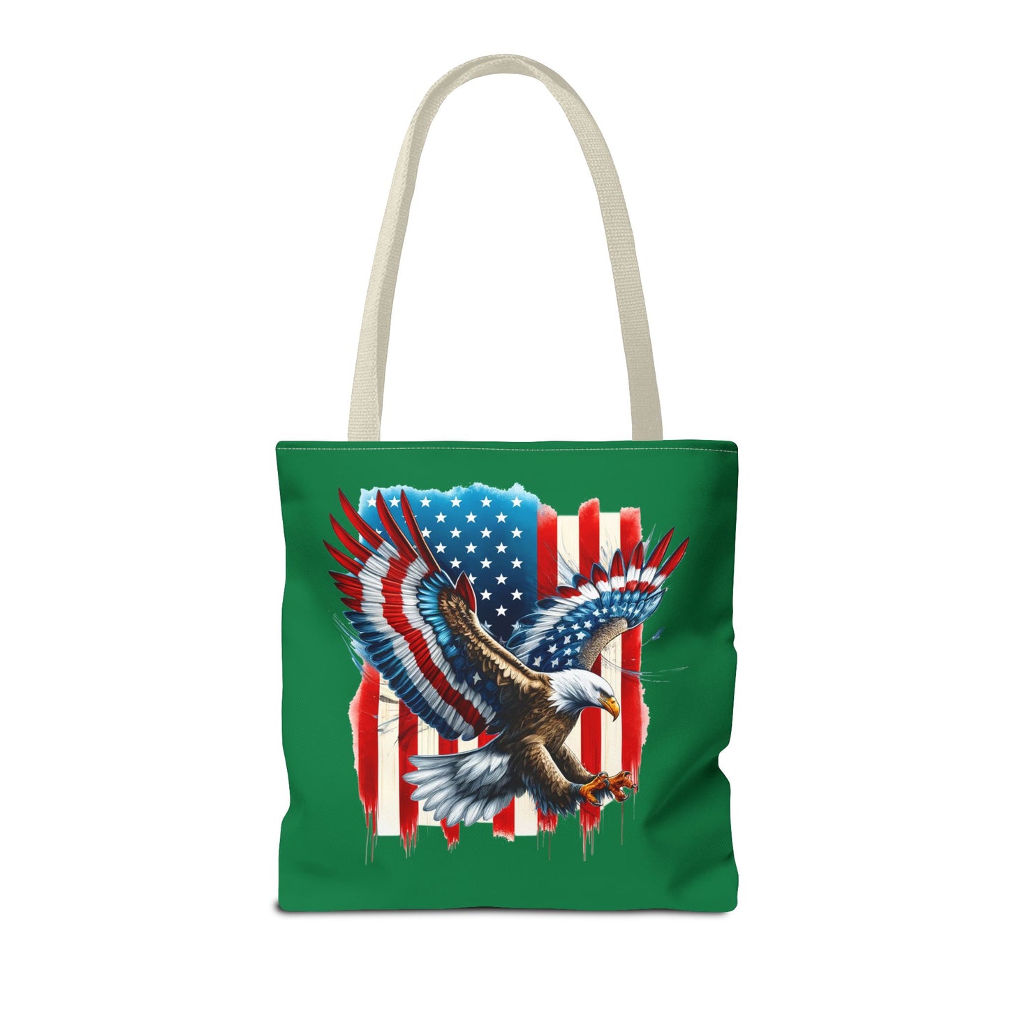 Princess Grace  Patriotic Eagle Print Tote Bag American Flag Design for Fourth of July and Everyday Use