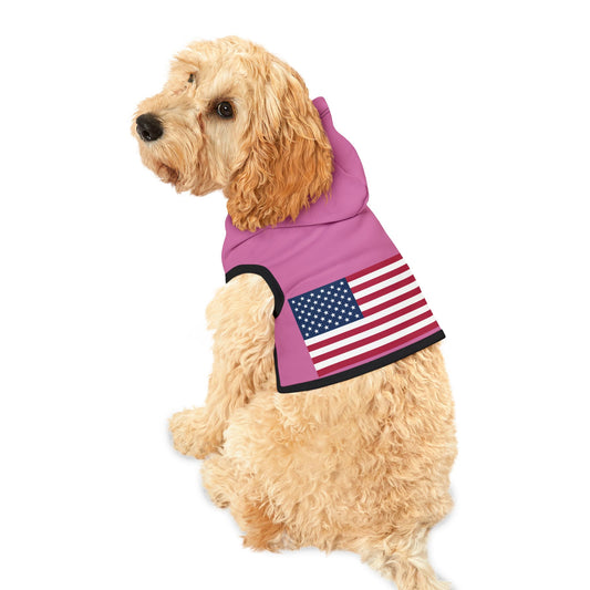 Princess Grace  Patriotic Pet Hoodie for Dogs  Cozy Pink Design with American Flag