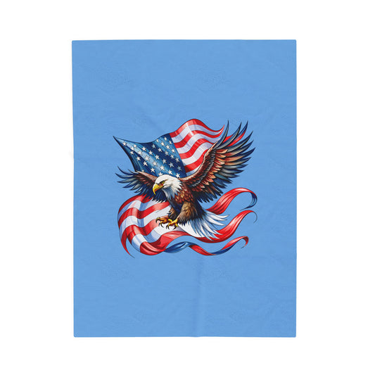 Princess Grace  Eagle Emblem Velveteen Plush Blanket  Perfect for Patriotic Celebrations