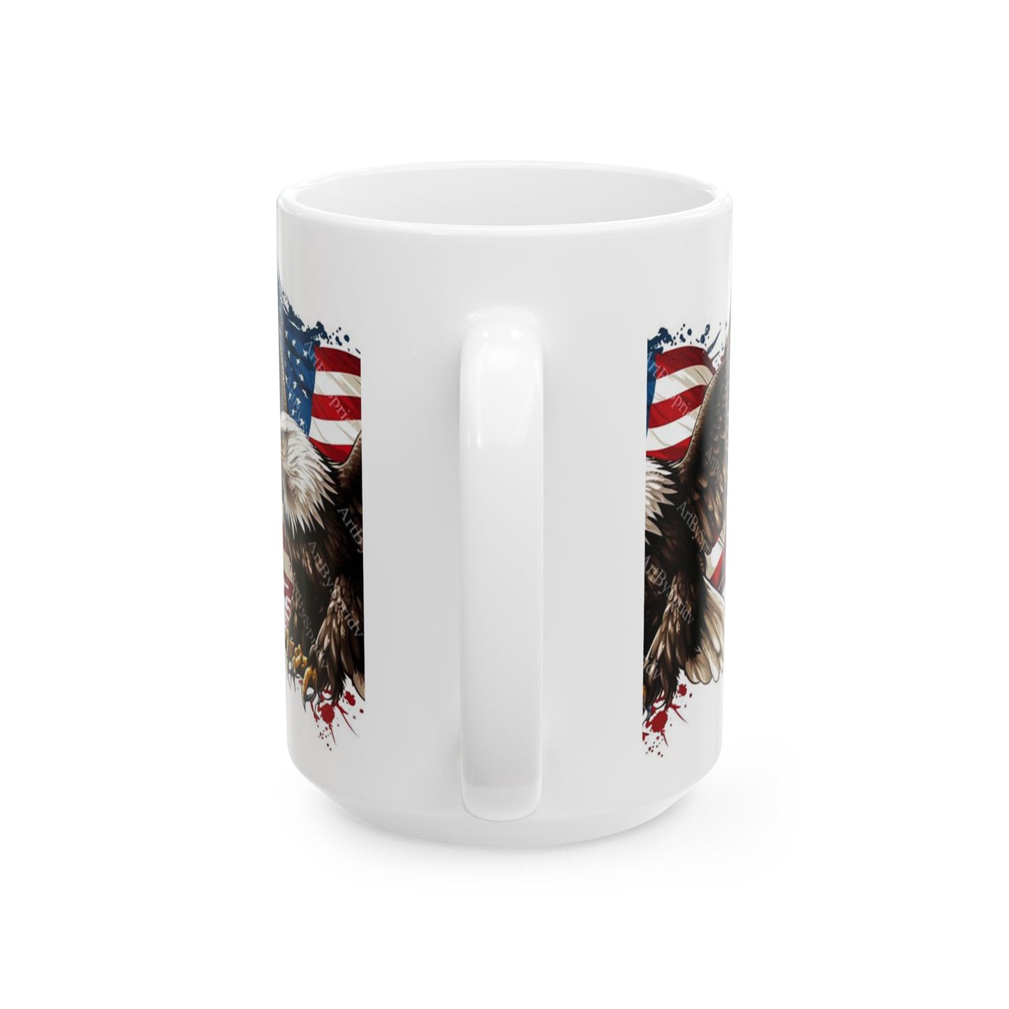 Princess Grace Patriotic Eagle Ceramic Mug, 4th of July Cup, American Flag  Eagle Lover Gift, Unique Veteran Mug, Independence Day